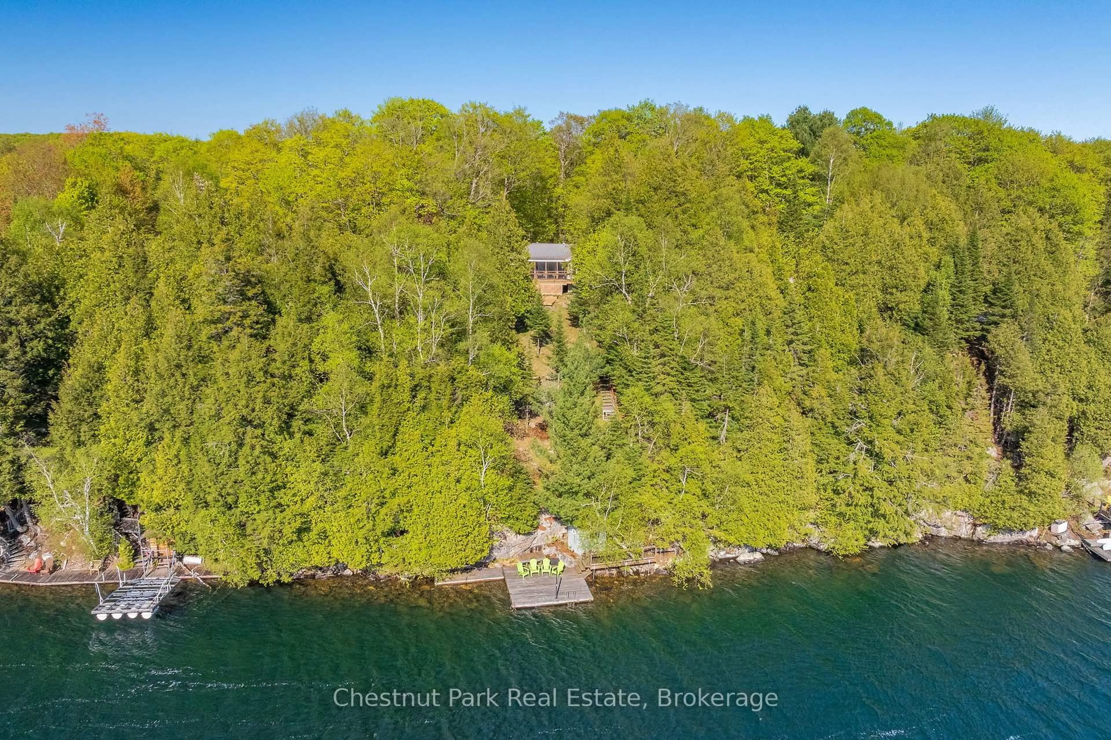 A pic from outside/outdoor area/front of a property/back of a property/a pic from drone, water/lake/river/ocean view for 340 Skyline Dr, Armour Ontario P0A 1J0