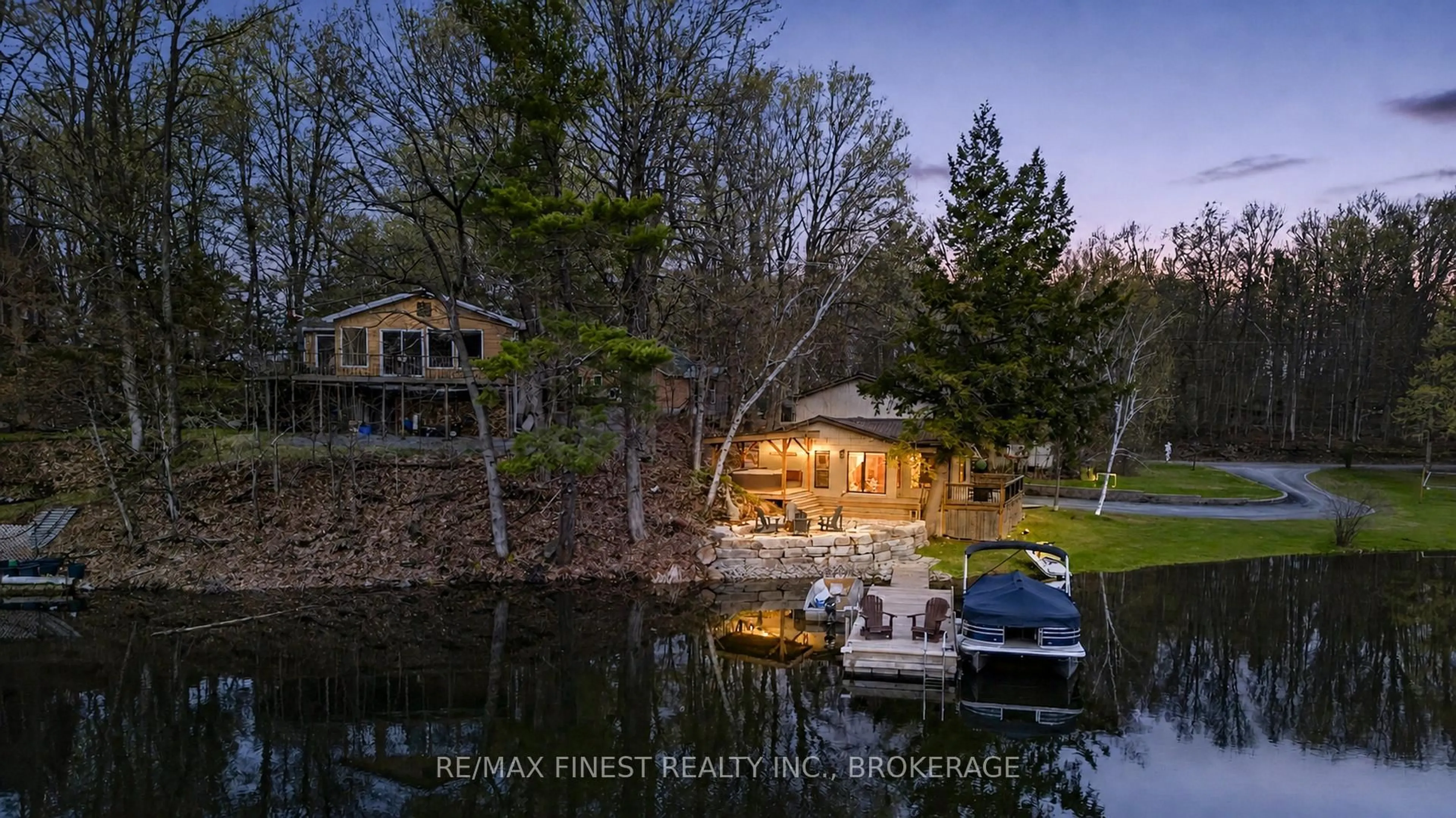 A pic from outside/outdoor area/front of a property/back of a property/a pic from drone, water/lake/river/ocean view for 2159 EEL BAY Rd, Perth Road Ontario K0H 2L0