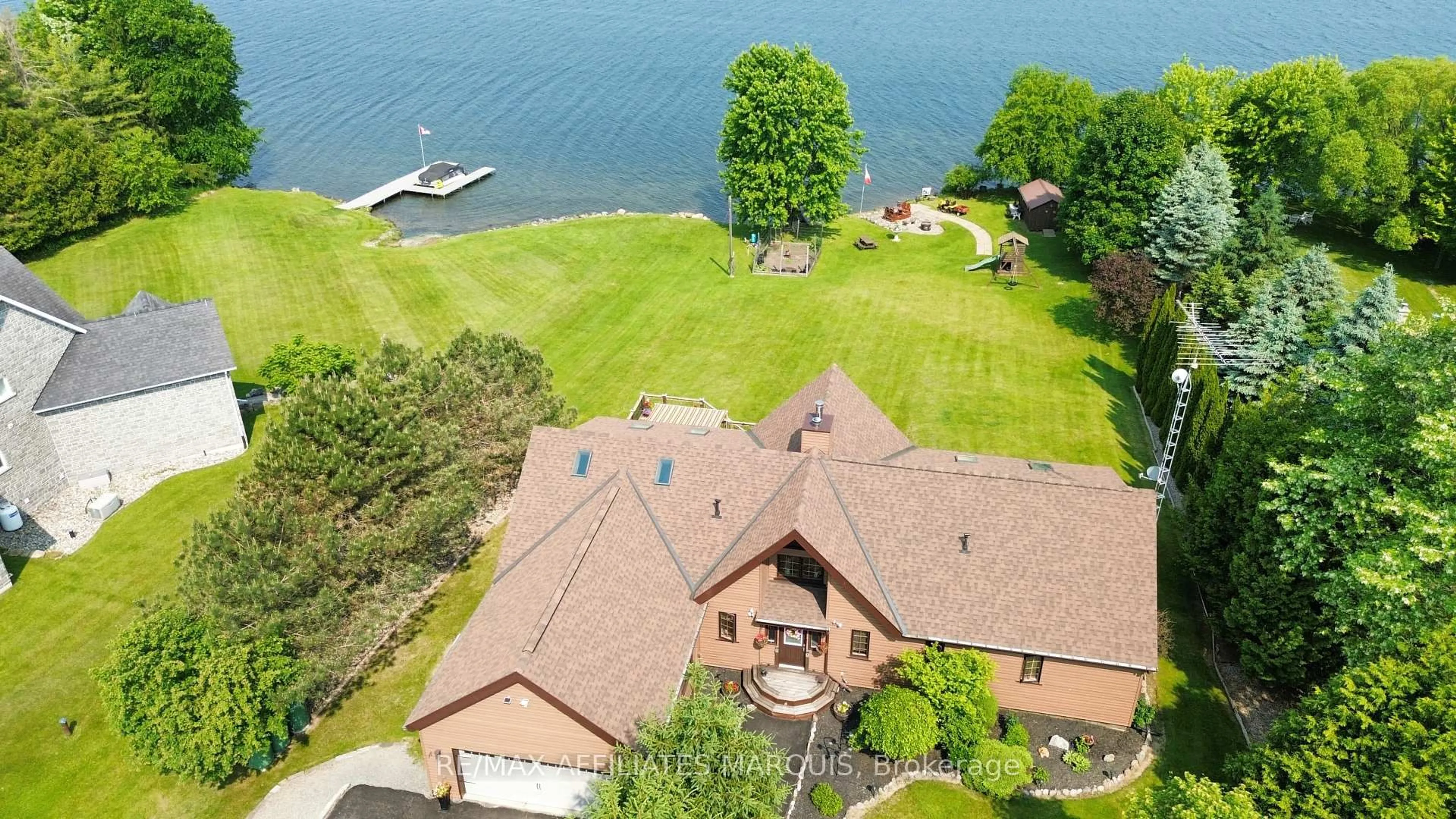 A pic from outside/outdoor area/front of a property/back of a property/a pic from drone, water/lake/river/ocean view for 51 Mountian View Lane, Rideau Lakes Ontario K0G 1X0