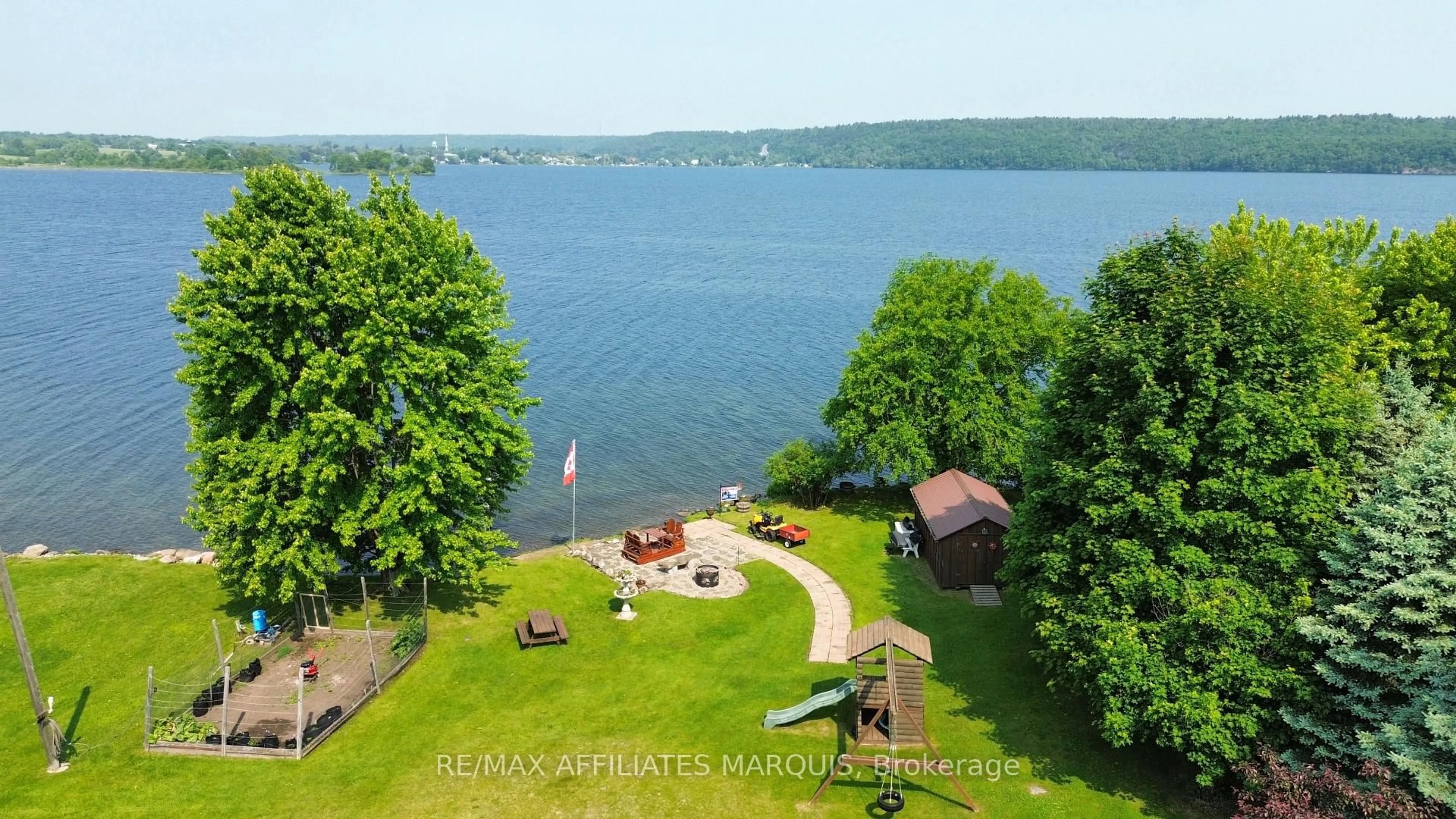 A pic from outside/outdoor area/front of a property/back of a property/a pic from drone, water/lake/river/ocean view for 51 Mountian View Lane, Rideau Lakes Ontario K0G 1X0