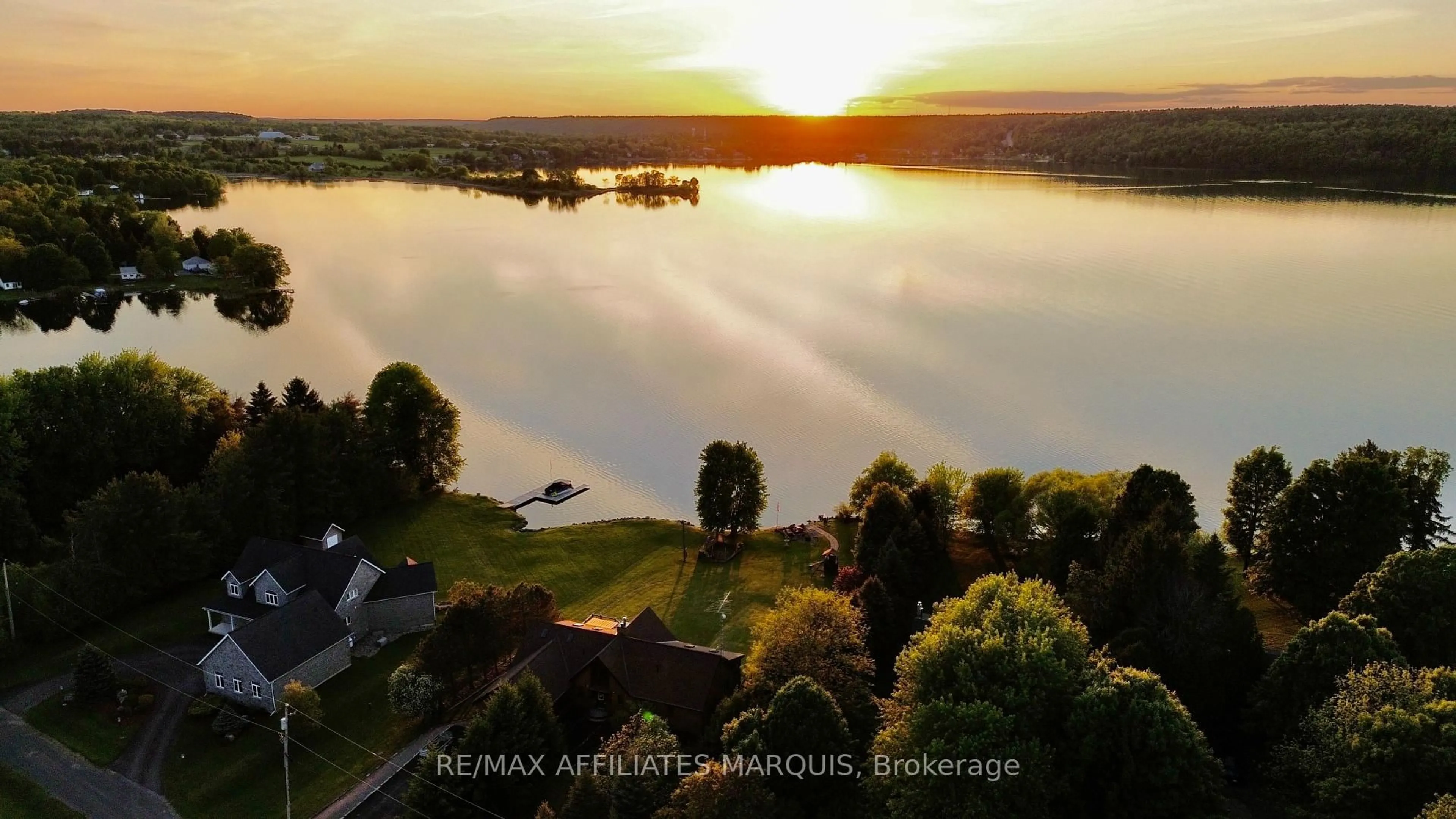 A pic from outside/outdoor area/front of a property/back of a property/a pic from drone, water/lake/river/ocean view for 51 Mountian View Lane, Rideau Lakes Ontario K0G 1X0