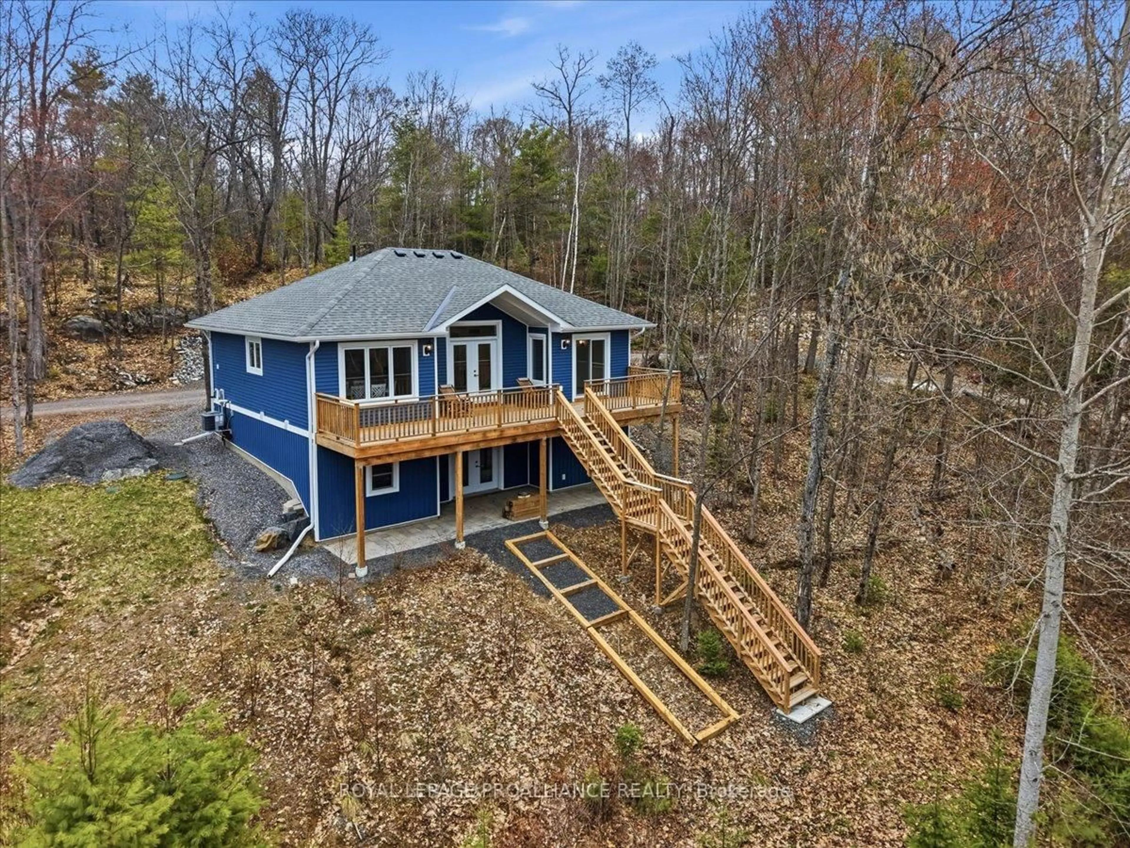 A pic from outside/outdoor area/front of a property/back of a property/a pic from drone, water/lake/river/ocean view for 530 Addington Rd 5, Cloyne Ontario K0H 1K0