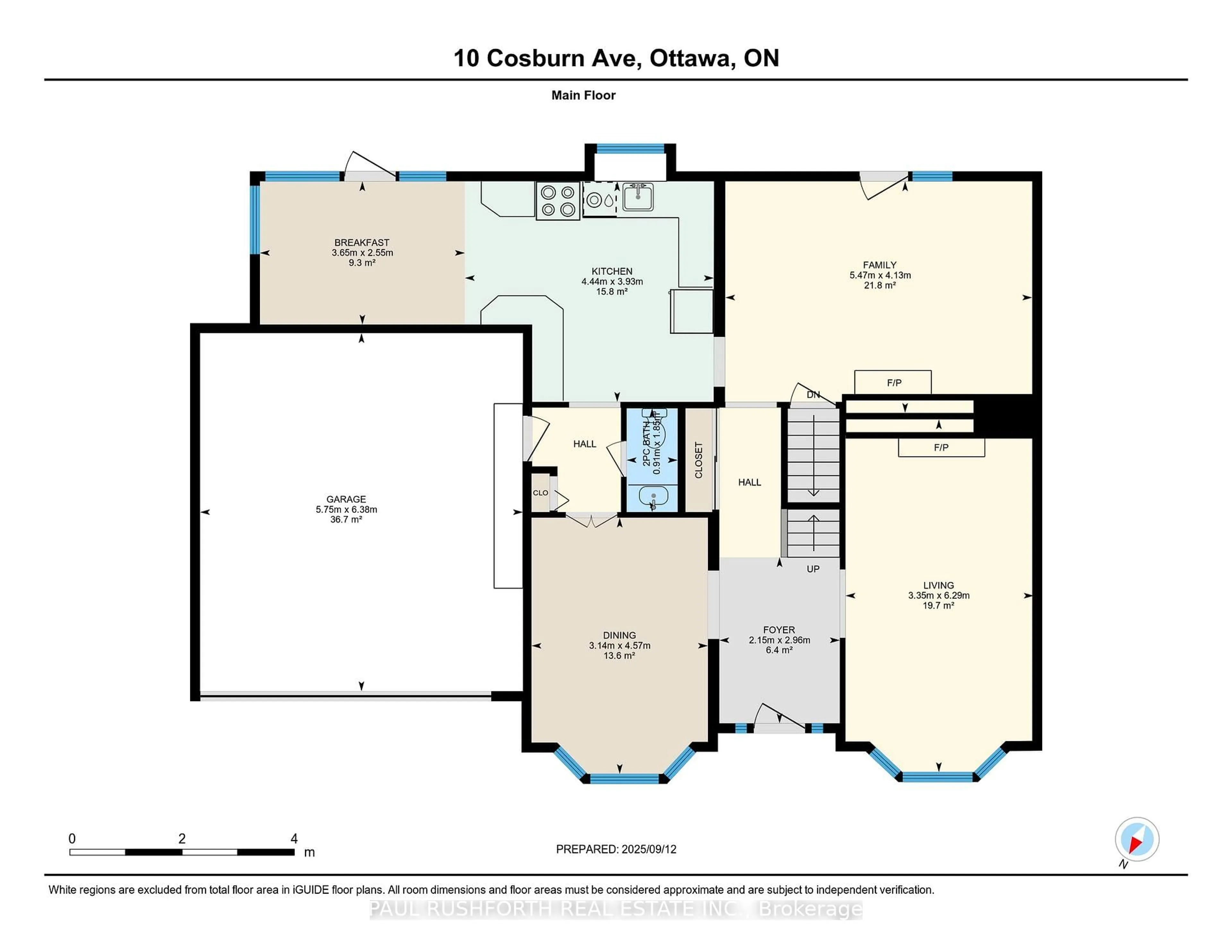 Floor plan for 10 Cosburn Ave, Ottawa Ontario K2H 8A1