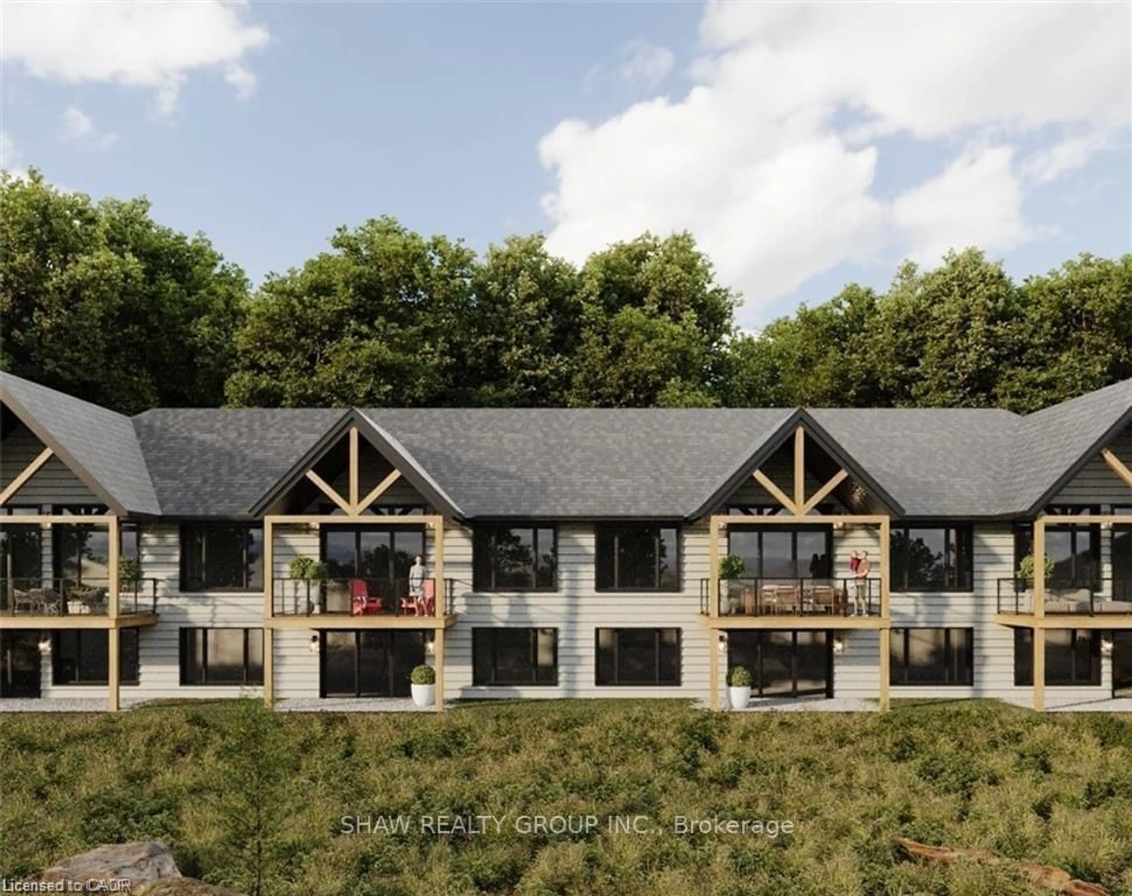 A pic from outside/outdoor area/front of a property/back of a property/a pic from drone, building for 54 St Andrews Circ #1, Huntsville Ontario P1H 1B1
