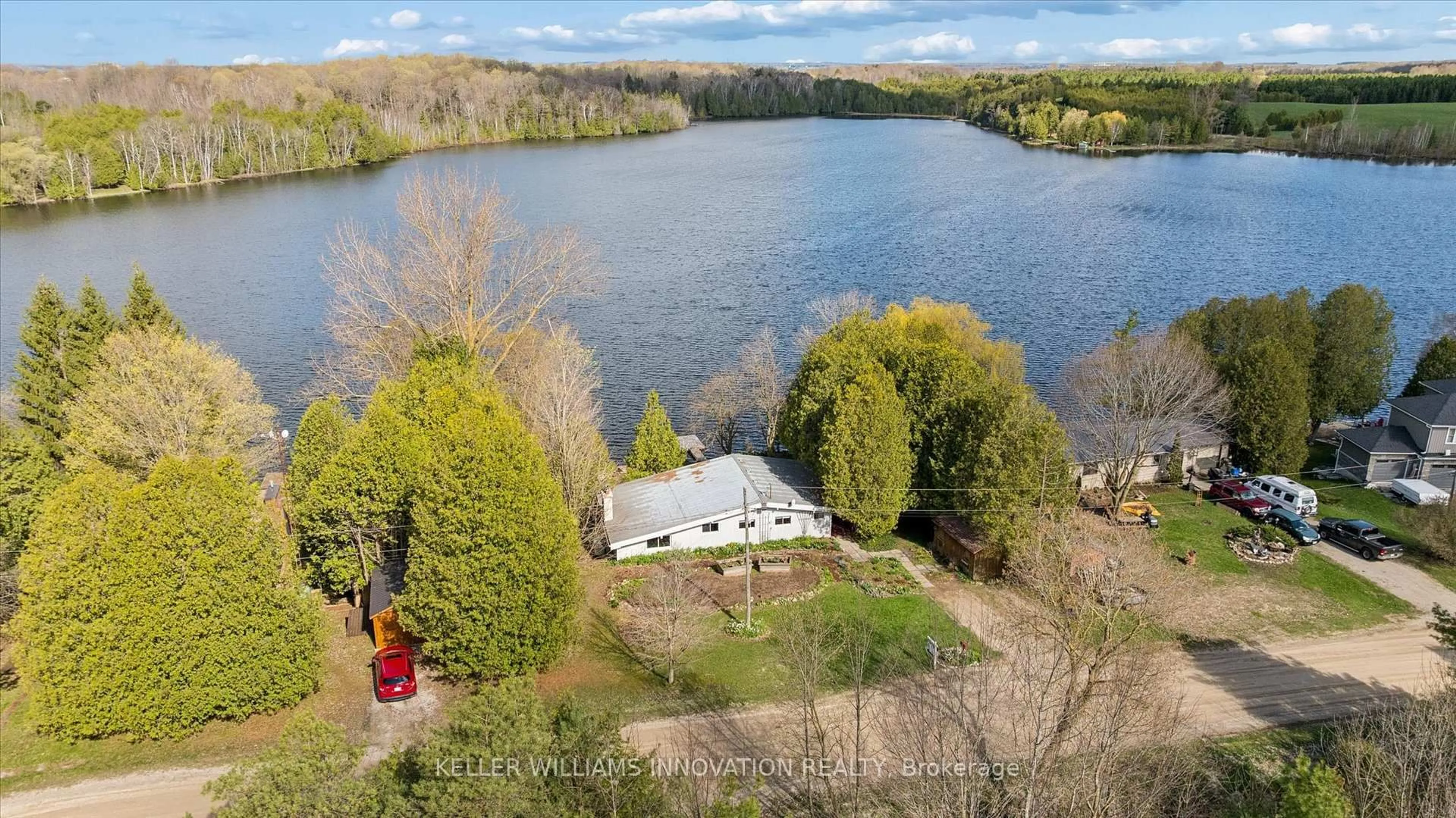 A pic from outside/outdoor area/front of a property/back of a property/a pic from drone, water/lake/river/ocean view for 68 Dankert Lake Rd, Brockton Ontario N0G 1S0