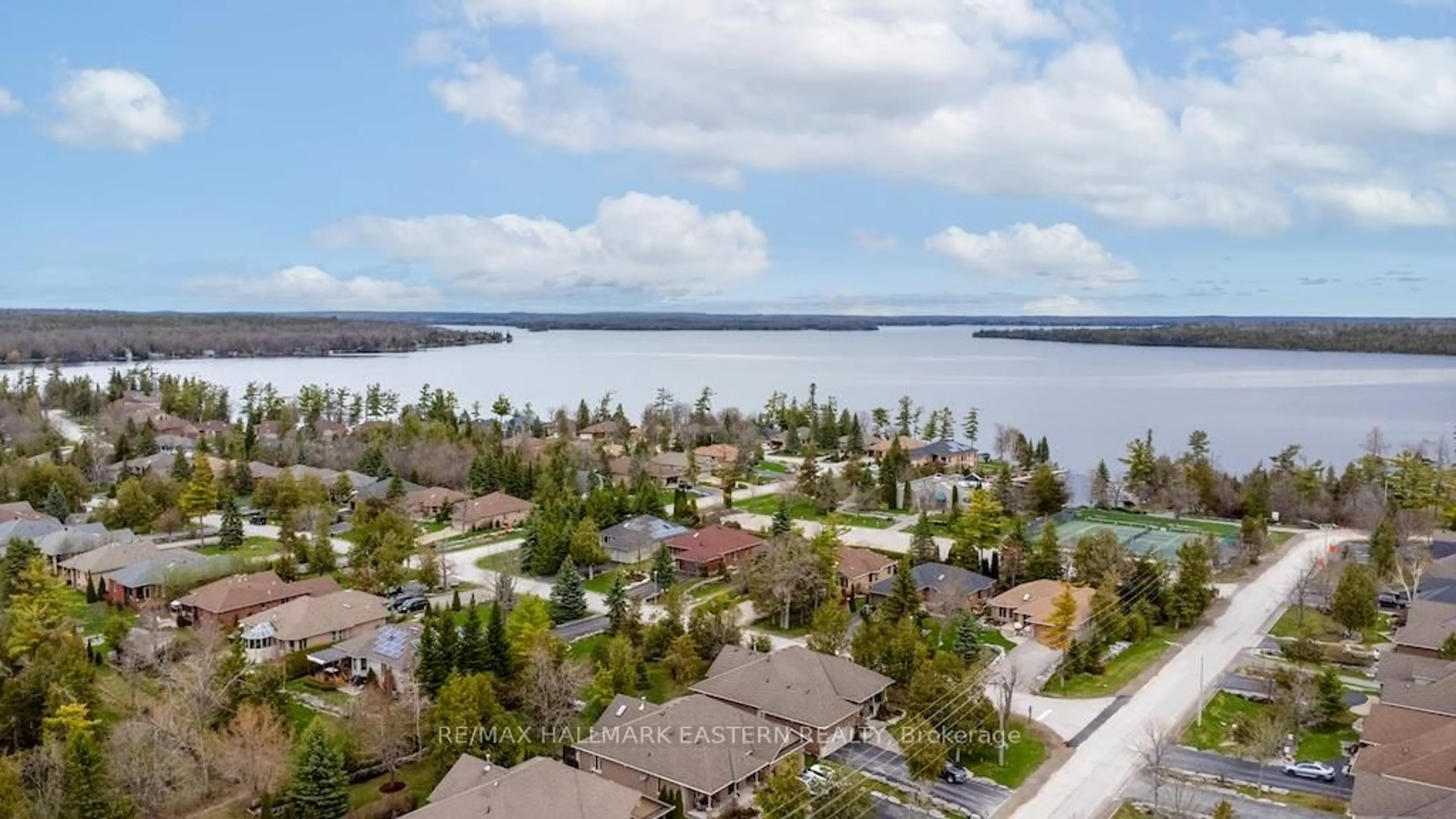 A pic from outside/outdoor area/front of a property/back of a property/a pic from drone, water/lake/river/ocean view for 19 Marina Dr, Kawartha Lakes Ontario K0M 1A0