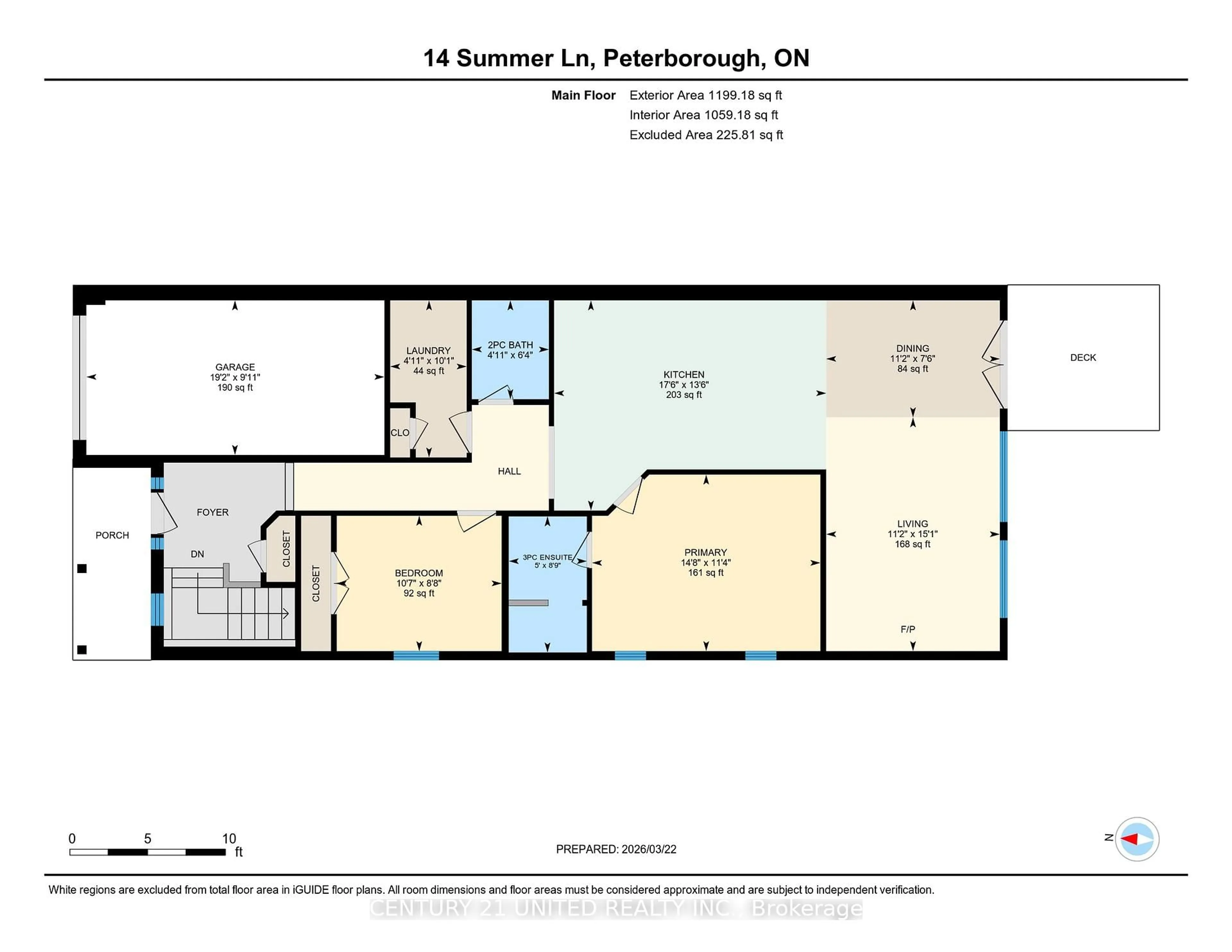 Floor plan for 14 Summer Lane, Peterborough Ontario K9L 0G4