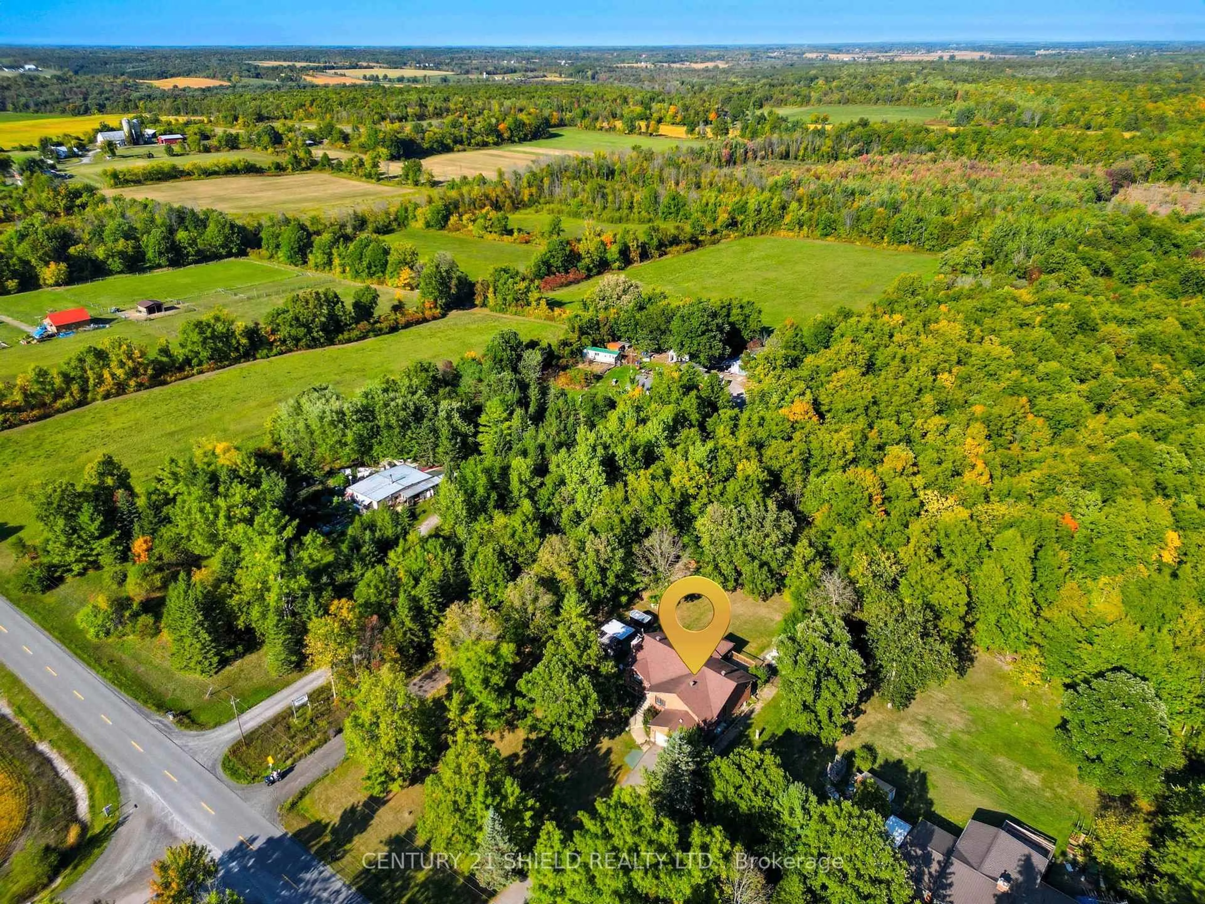 A pic from outside/outdoor area/front of a property/back of a property/a pic from drone, forest/trees view for 4555 Glen Roy Rd, South Glengarry Ontario K0C 1L0