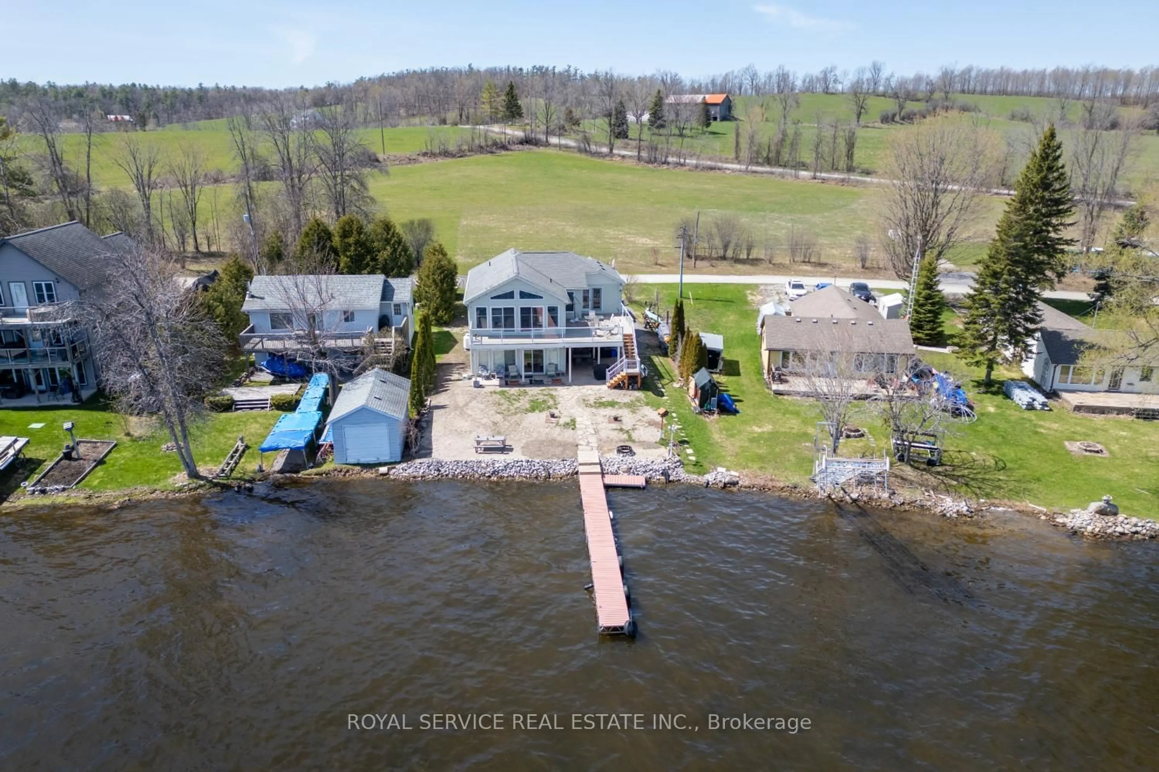 A pic from outside/outdoor area/front of a property/back of a property/a pic from drone, water/lake/river/ocean view for 595 Foley Rd, Otonabee-South Monaghan Ontario K0L 2G0