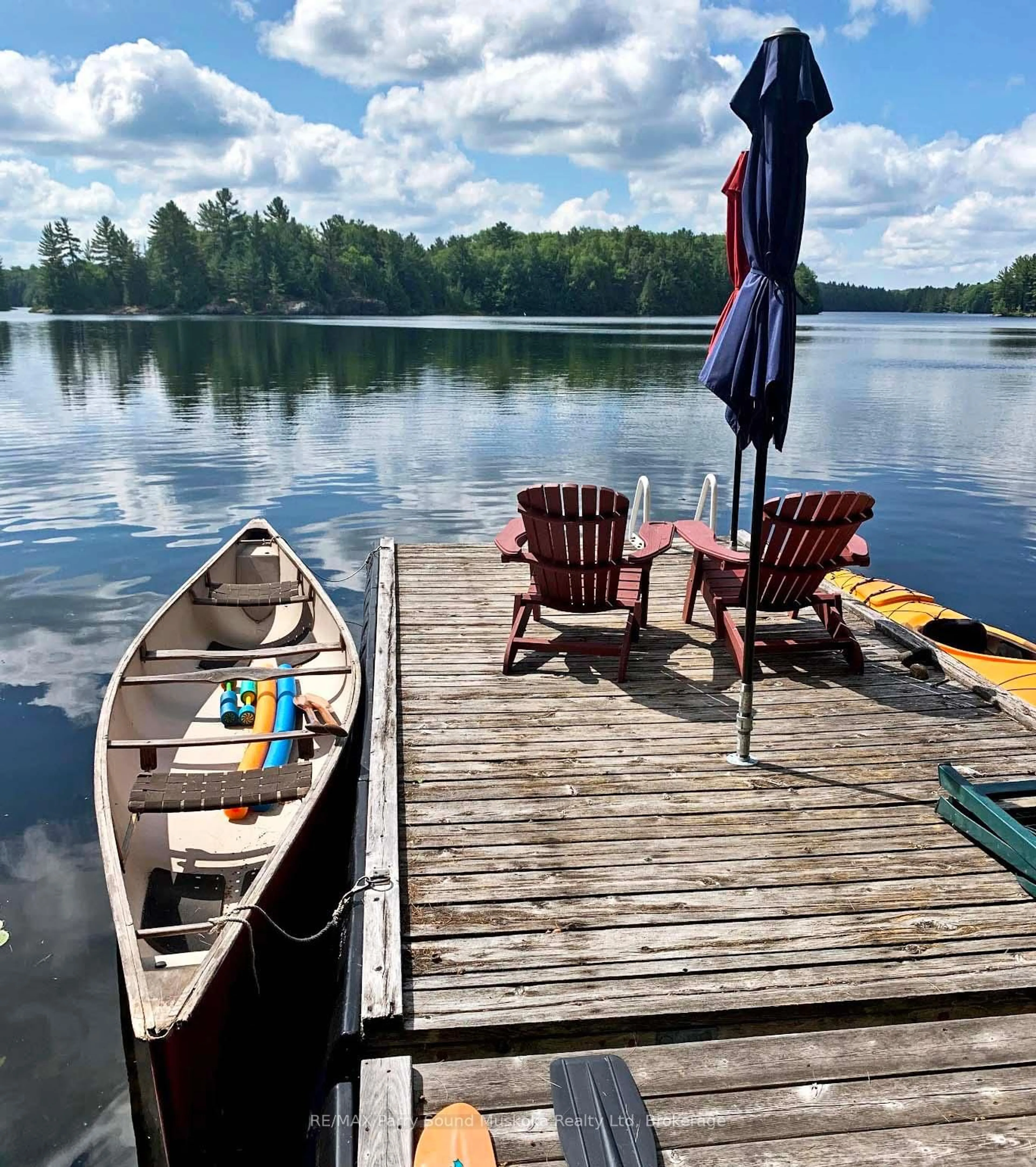Patio, water/lake/river/ocean view for 391 Salmon Lake Rd, Seguin Ontario P2A 2W8