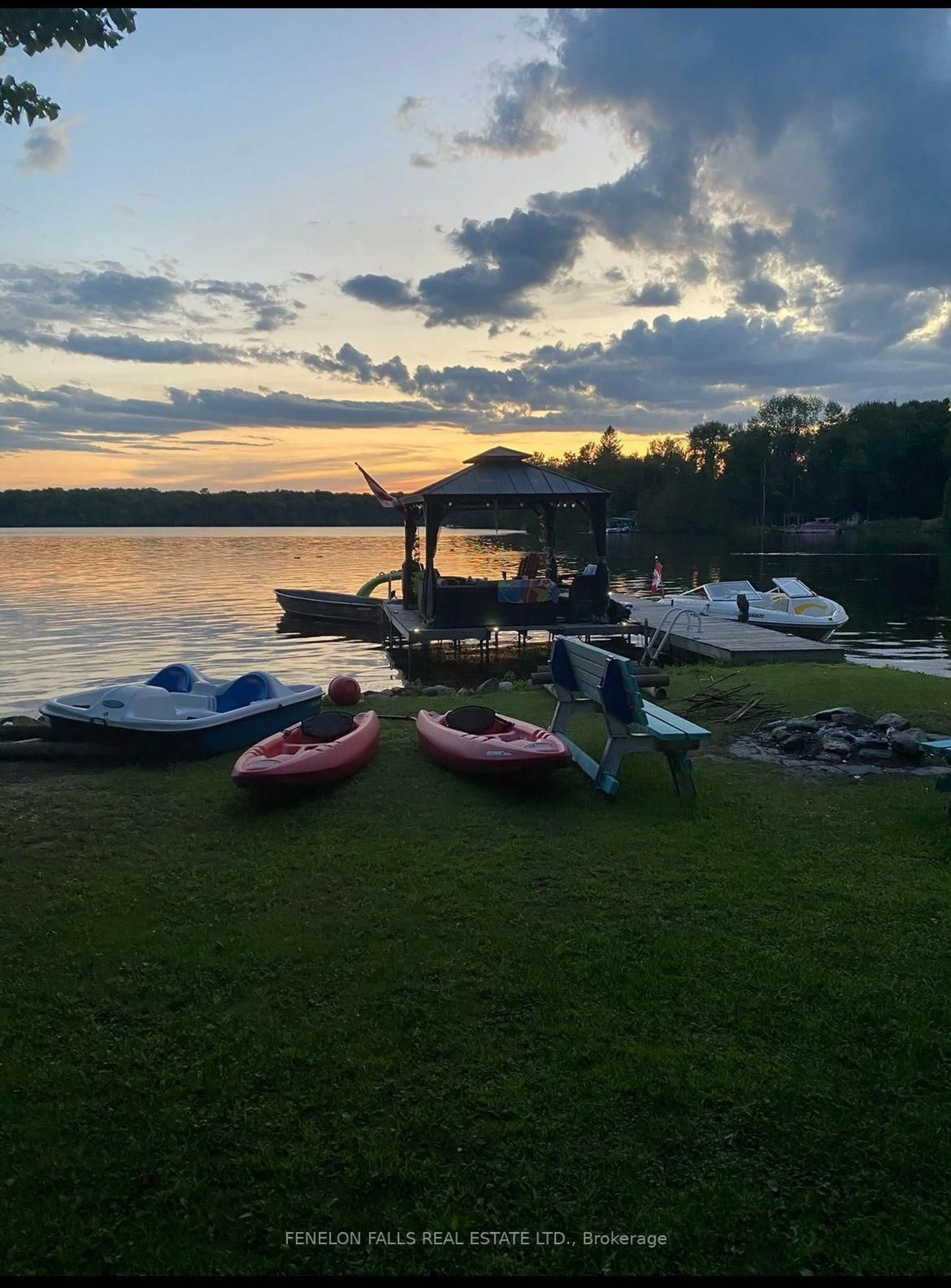 A pic from outside/outdoor area/front of a property/back of a property/a pic from drone, water/lake/river/ocean view for 50 South Fork Dr, Kawartha Lakes Ontario K0M 1K0