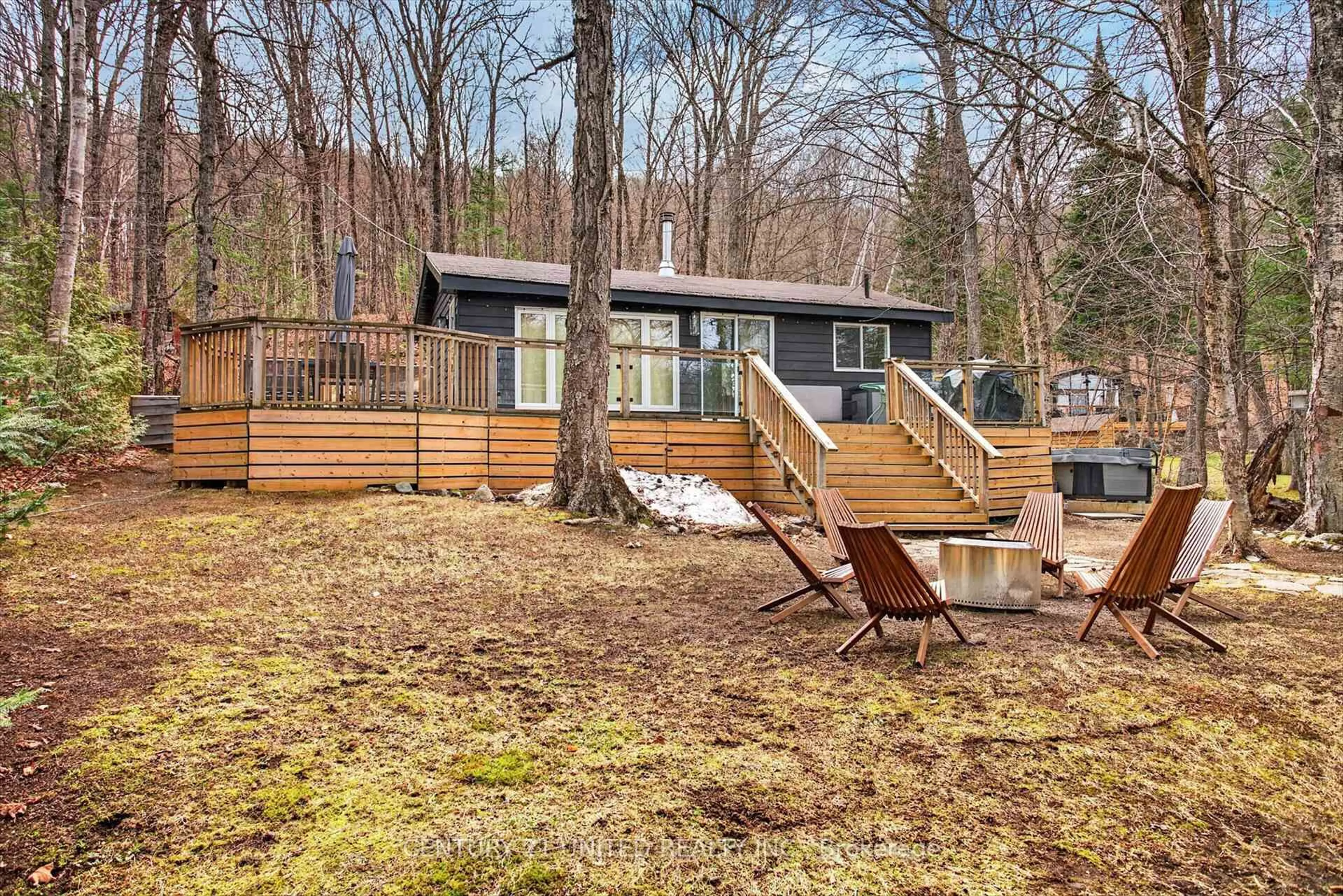 Patio, forest/trees view for 1053 Esson Creek Lane, Highlands East Ontario K0L 3C0