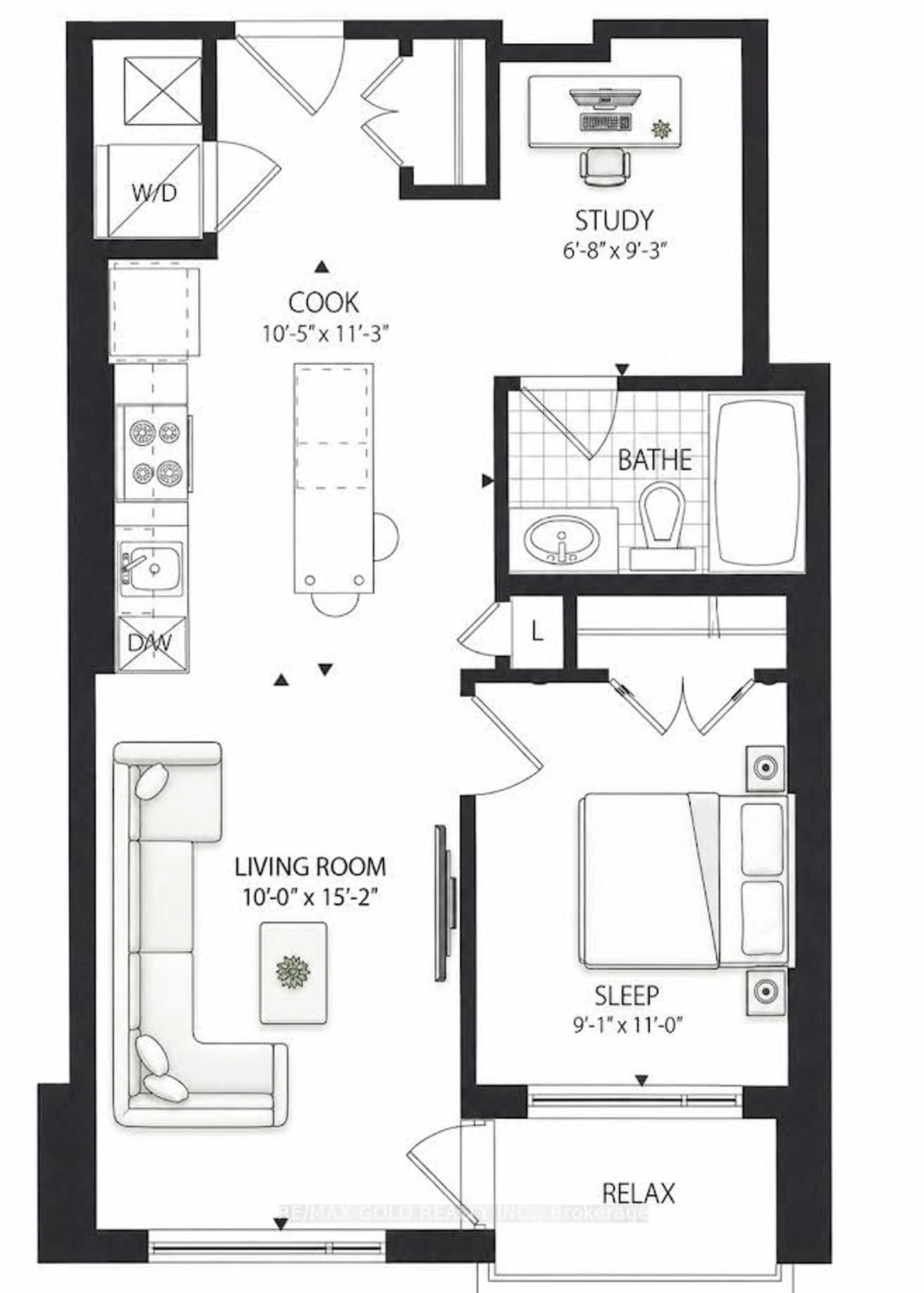 Floor plan for 238 Besserer St #407, Ottawa Ontario K1N 6B1