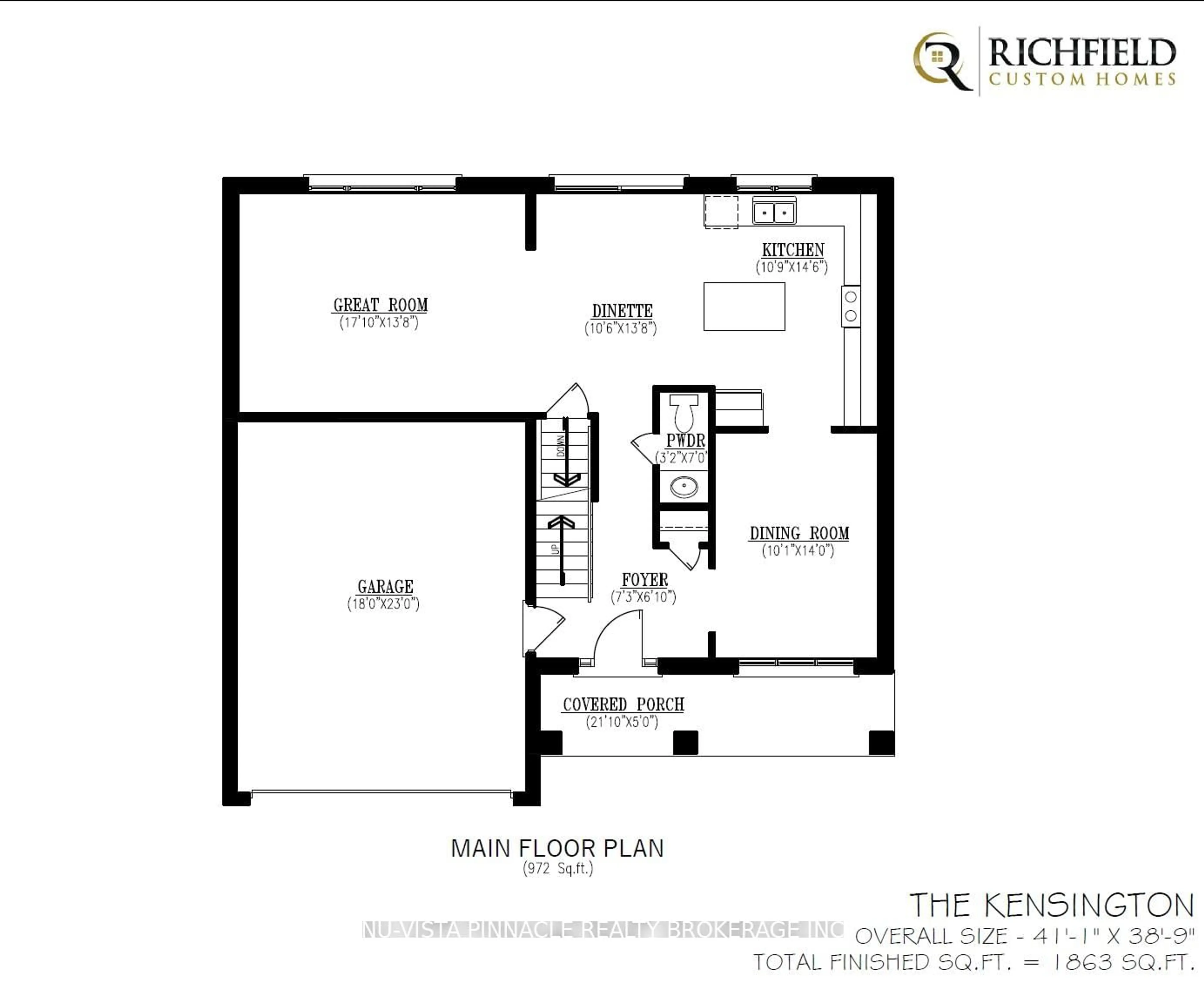 Floor plan for Lot 68 Harvest Lane, Thames Centre Ontario N0L 1G2