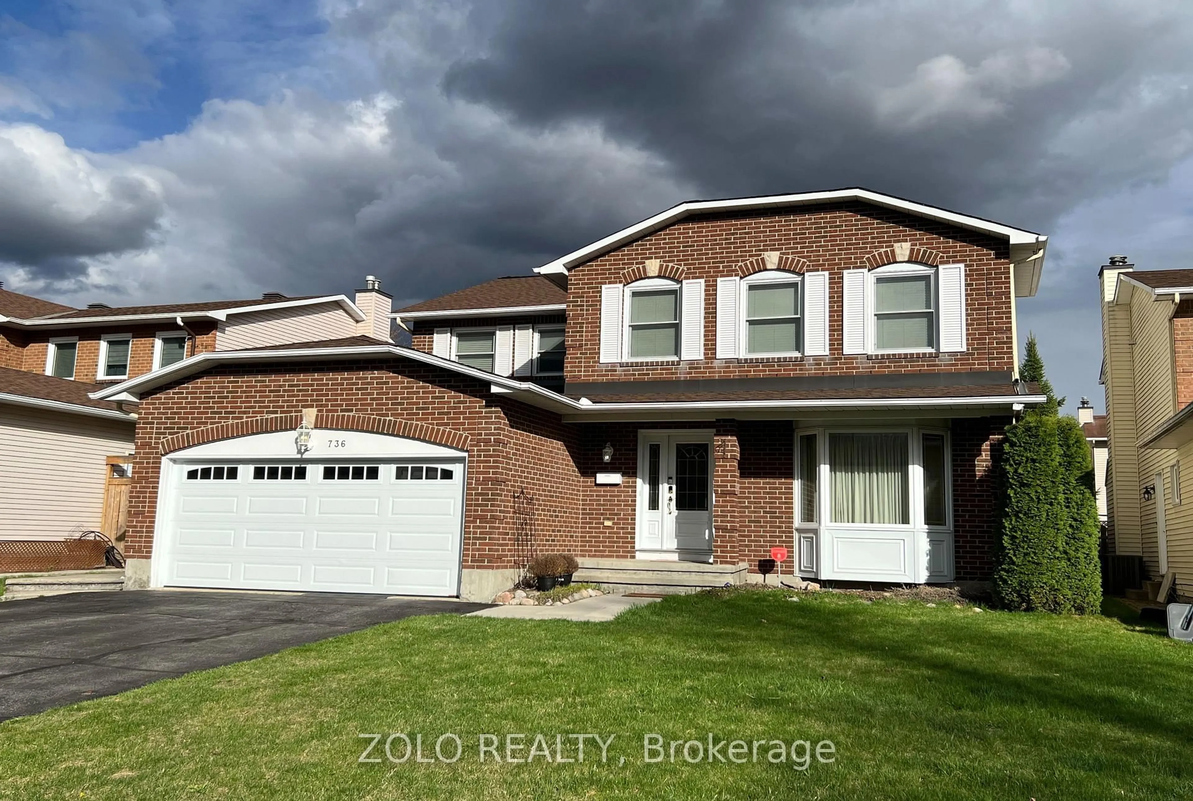 Home with brick exterior material, street for 736 Hauteview Cres, Ottawa Ontario K4A 2B8