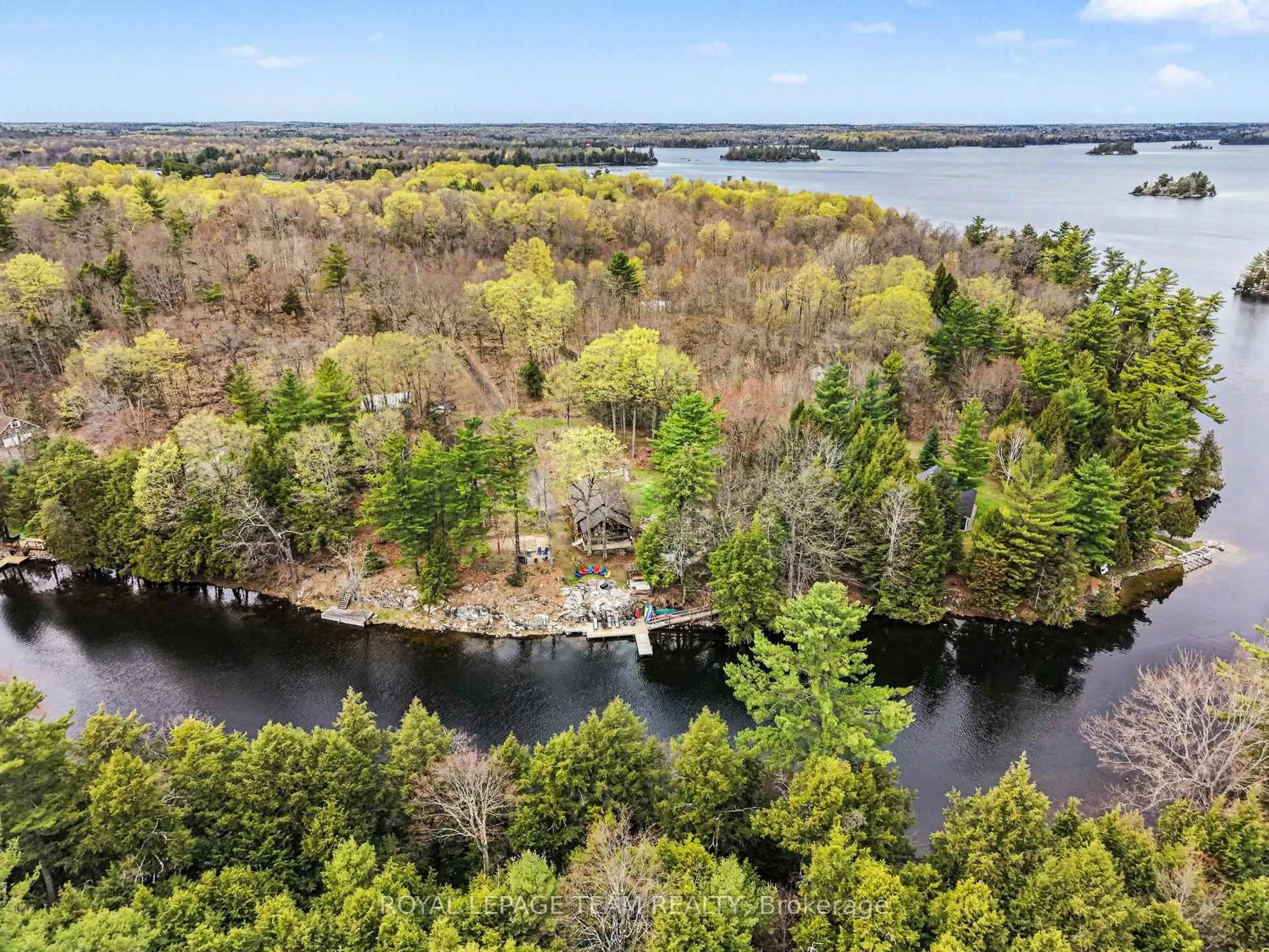 A pic from outside/outdoor area/front of a property/back of a property/a pic from drone, water/lake/river/ocean view for 951 White Birch Lane, Leeds and the Thousand Islands Ontario K0E 1N0