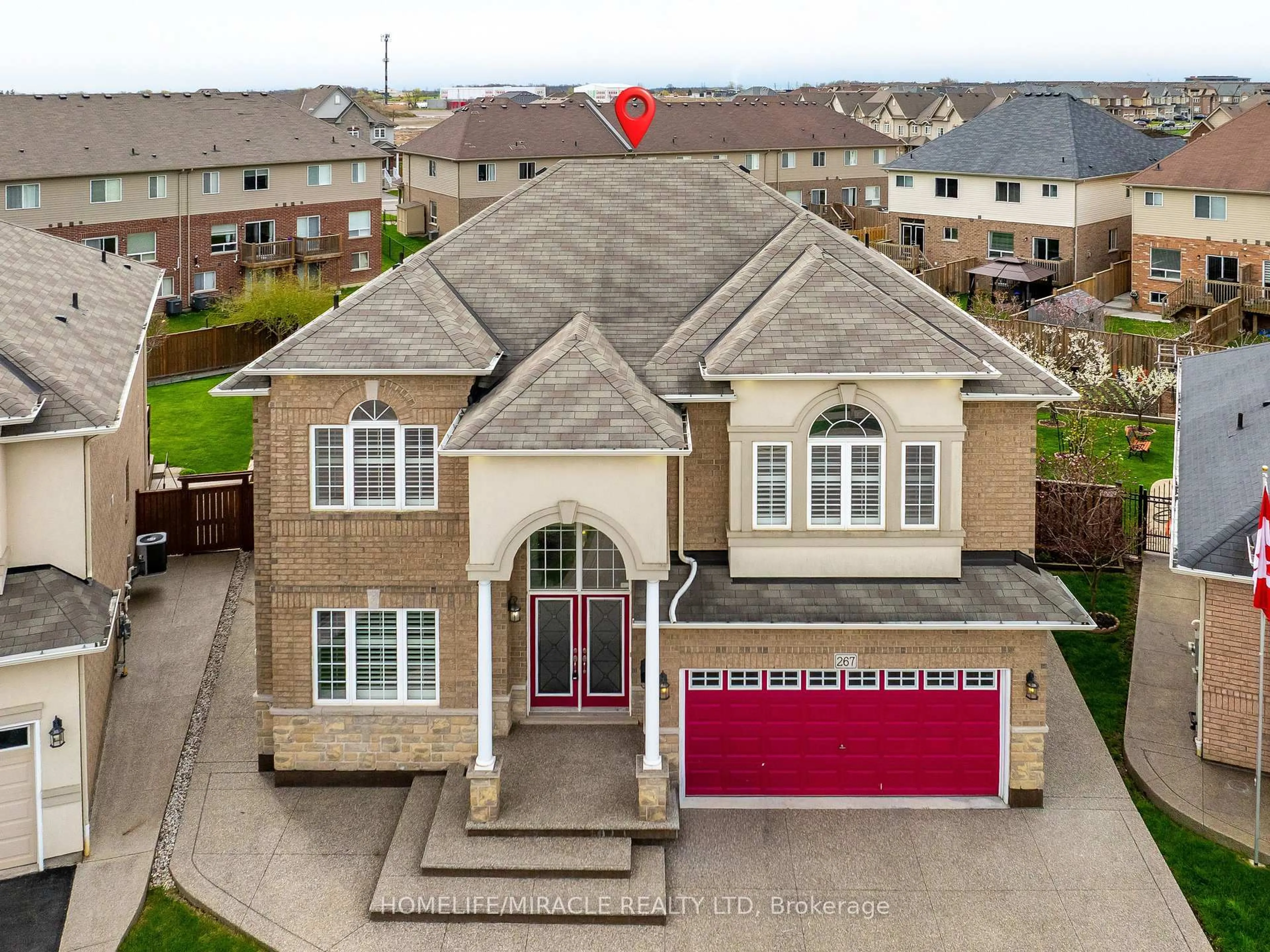 A pic from outside/outdoor area/front of a property/back of a property/a pic from drone, street for 267 Penny Lane, Hamilton Ontario L8J 0E5