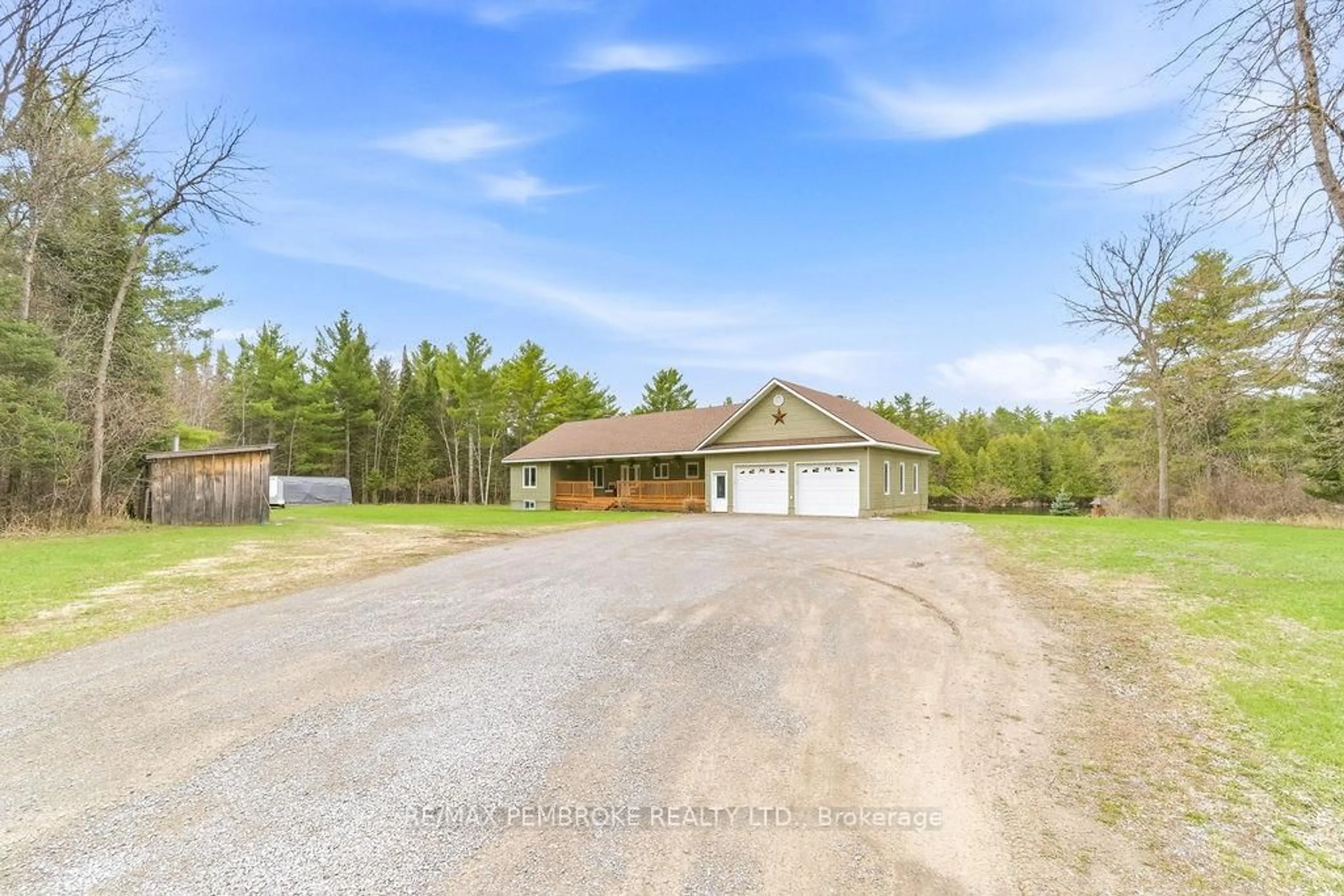 A pic from outside/outdoor area/front of a property/back of a property/a pic from drone, street for 249B Crooked Rapids Rd, Eganville Ontario K0J 1T0