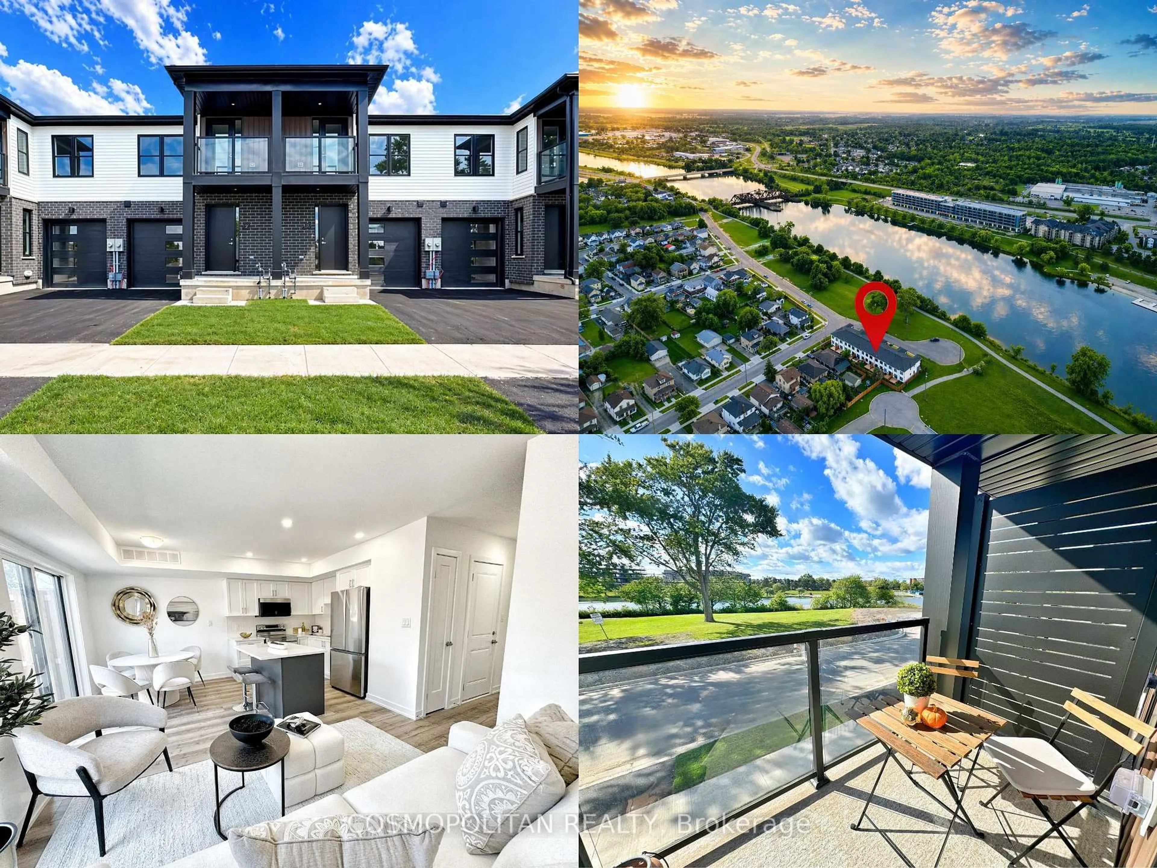 A pic from outside/outdoor area/front of a property/back of a property/a pic from drone, water/lake/river/ocean view for 22 Marina Pl, Welland Ontario L3B 0N7