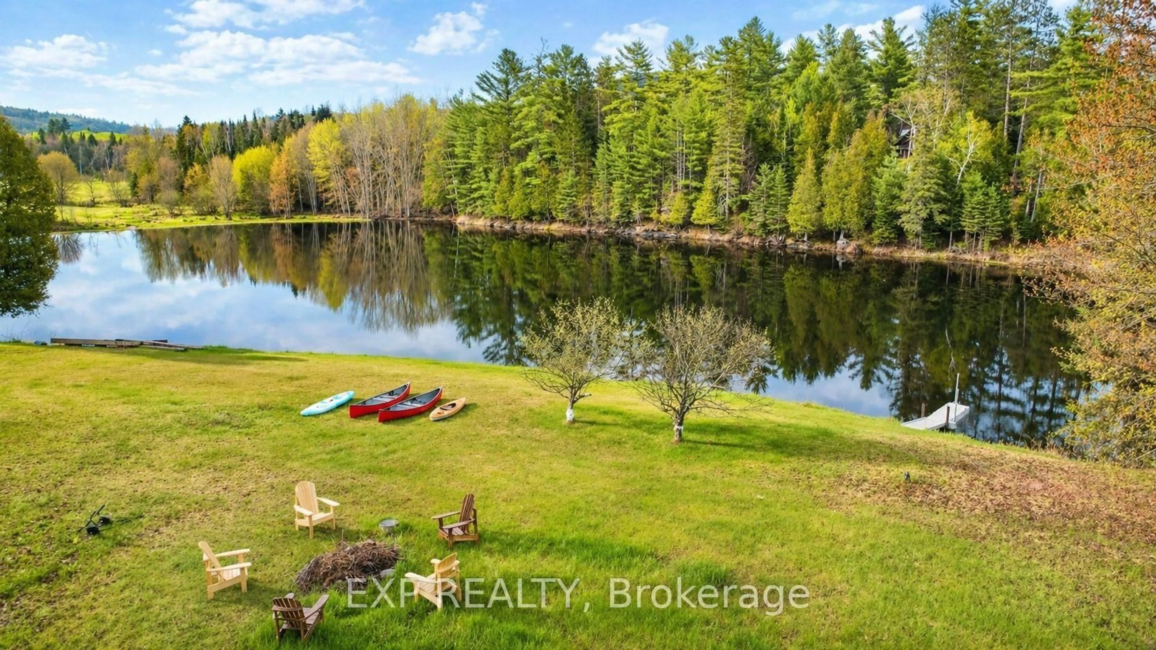 A pic from outside/outdoor area/front of a property/back of a property/a pic from drone, water/lake/river/ocean view for 573 A Evergreen Lane, Palmer Rapids Ontario K0J 2E0