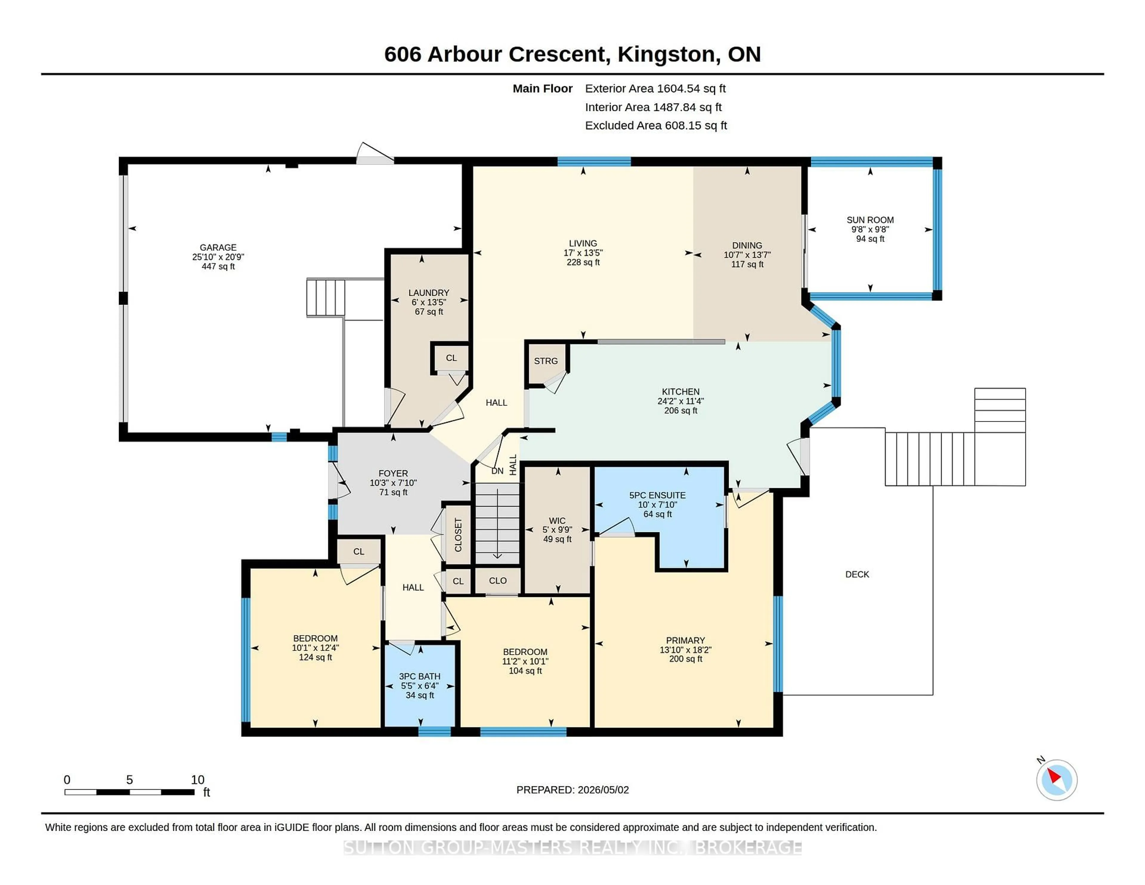 Floor plan for 606 Arbour Cres, Kingston Ontario K7M 8Y1