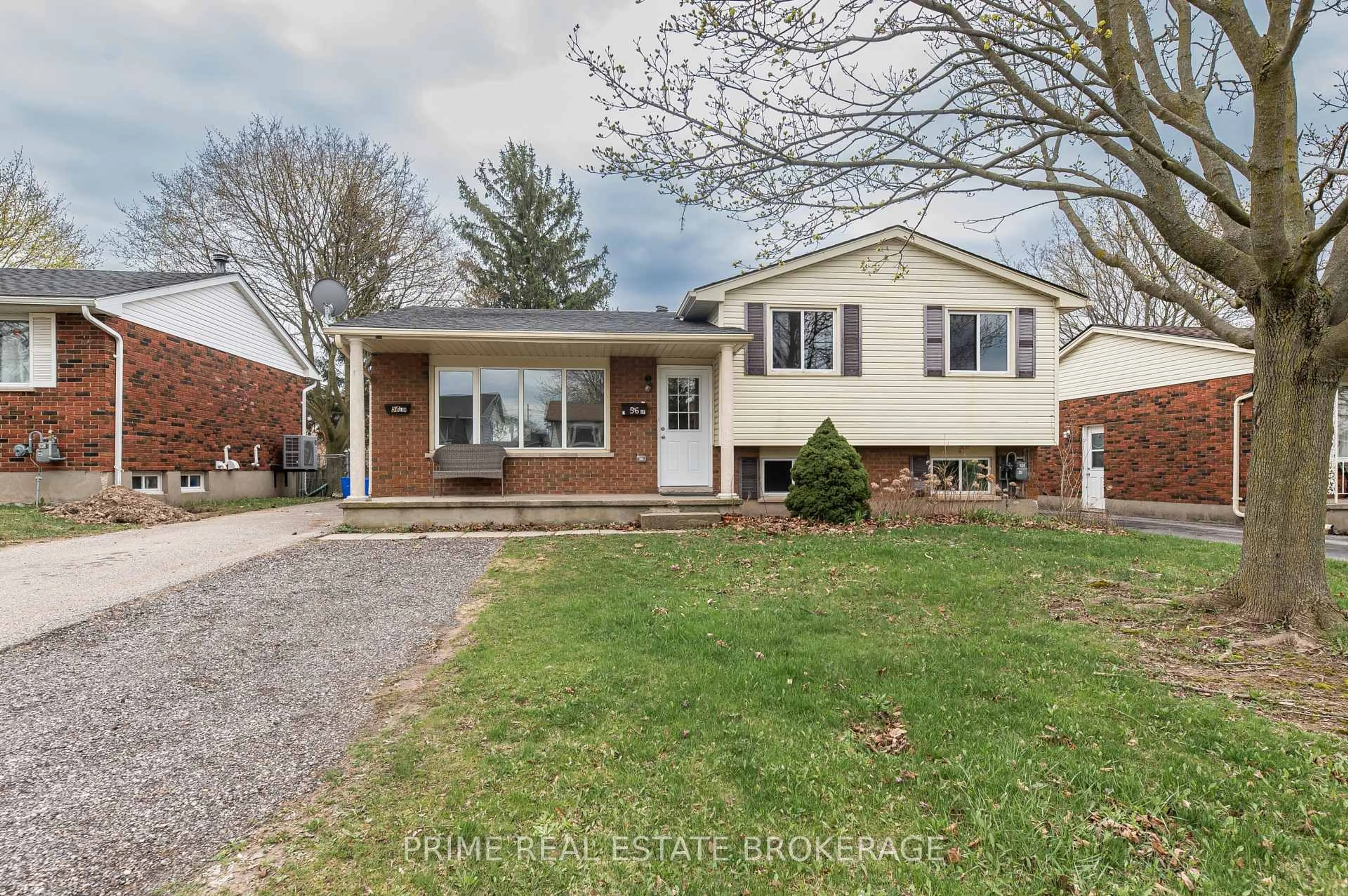Home with brick exterior material, street for 56 Leger Ave, St. Thomas Ontario N5R 5P7