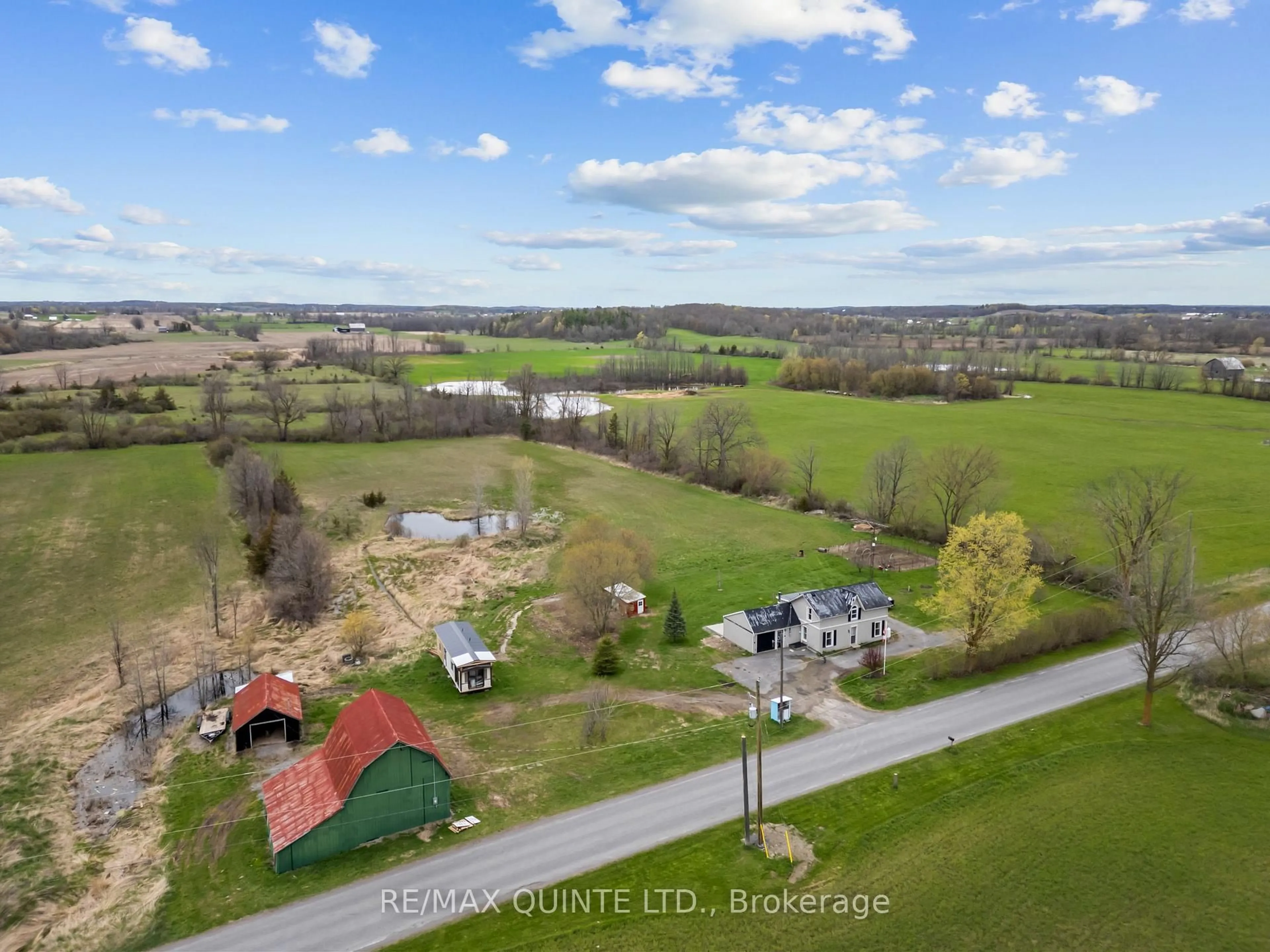 A pic from outside/outdoor area/front of a property/back of a property/a pic from drone, water/lake/river/ocean view for 912 Carmel Rd, Stirling Ontario K0K 3E0