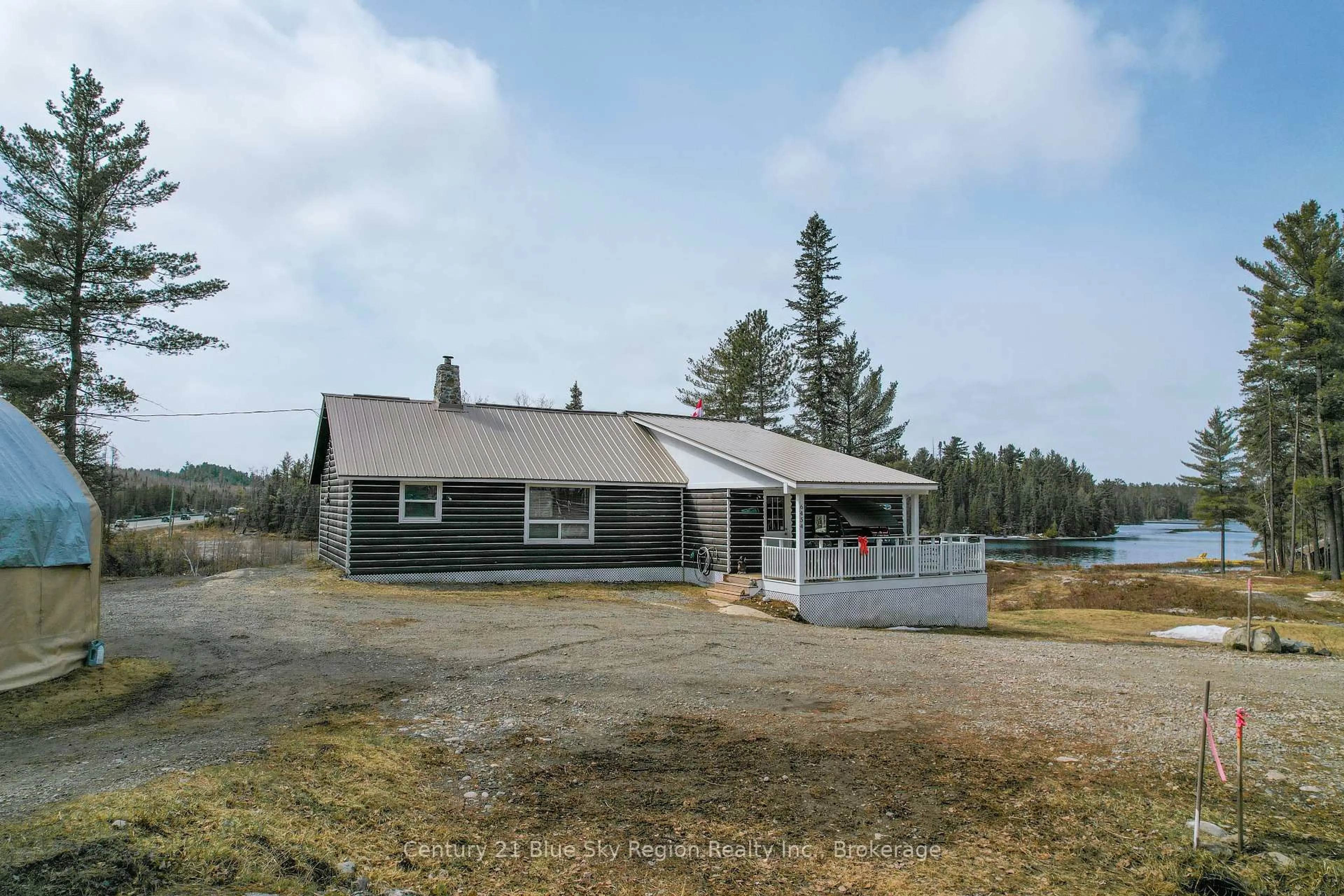 A pic from outside/outdoor area/front of a property/back of a property/a pic from drone, building for 6454 & 6450 Highway 11N, Temagami Ontario P0H 2H0