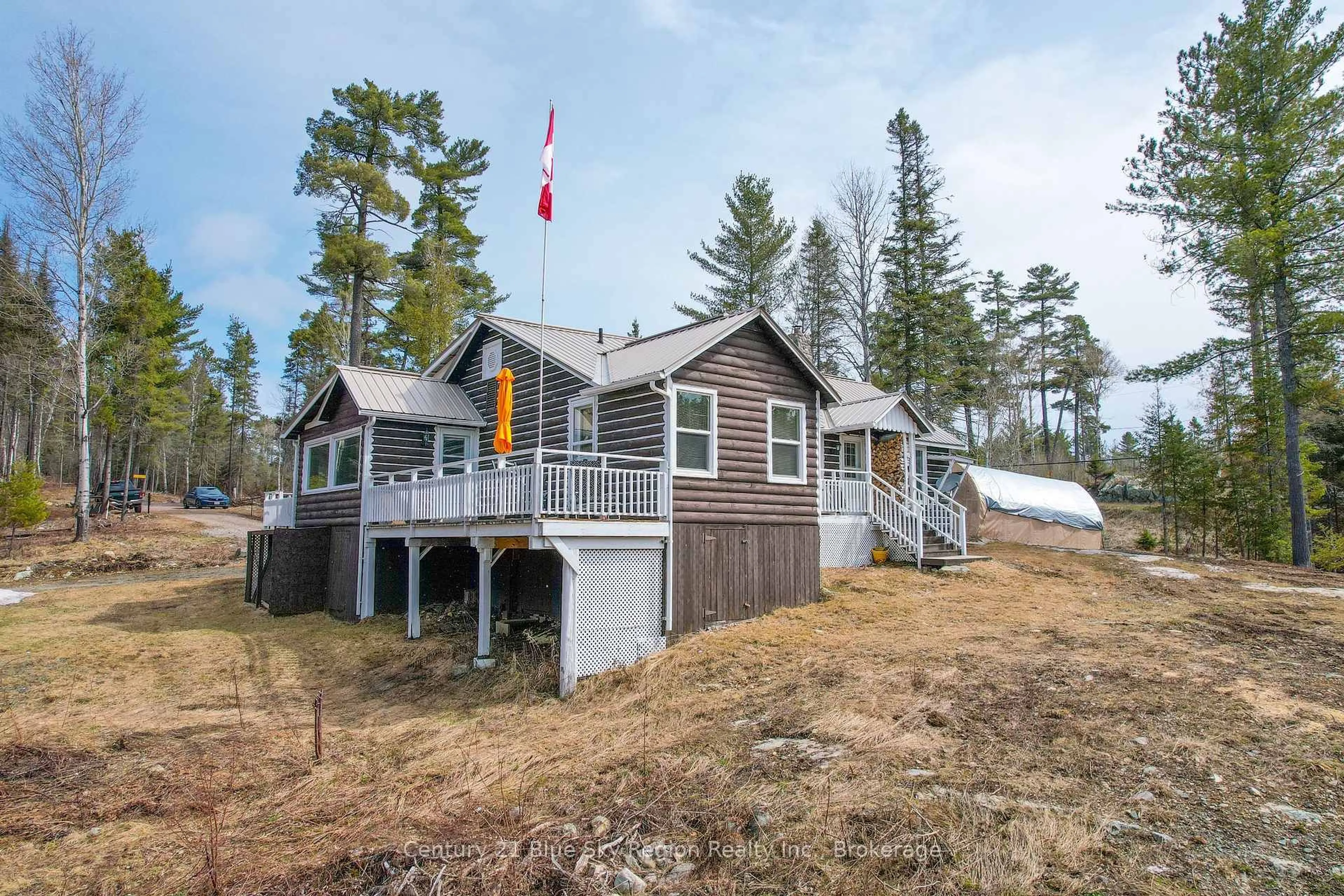 A pic from outside/outdoor area/front of a property/back of a property/a pic from drone, unknown for 6454 & 6450 Highway 11N, Temagami Ontario P0H 2H0