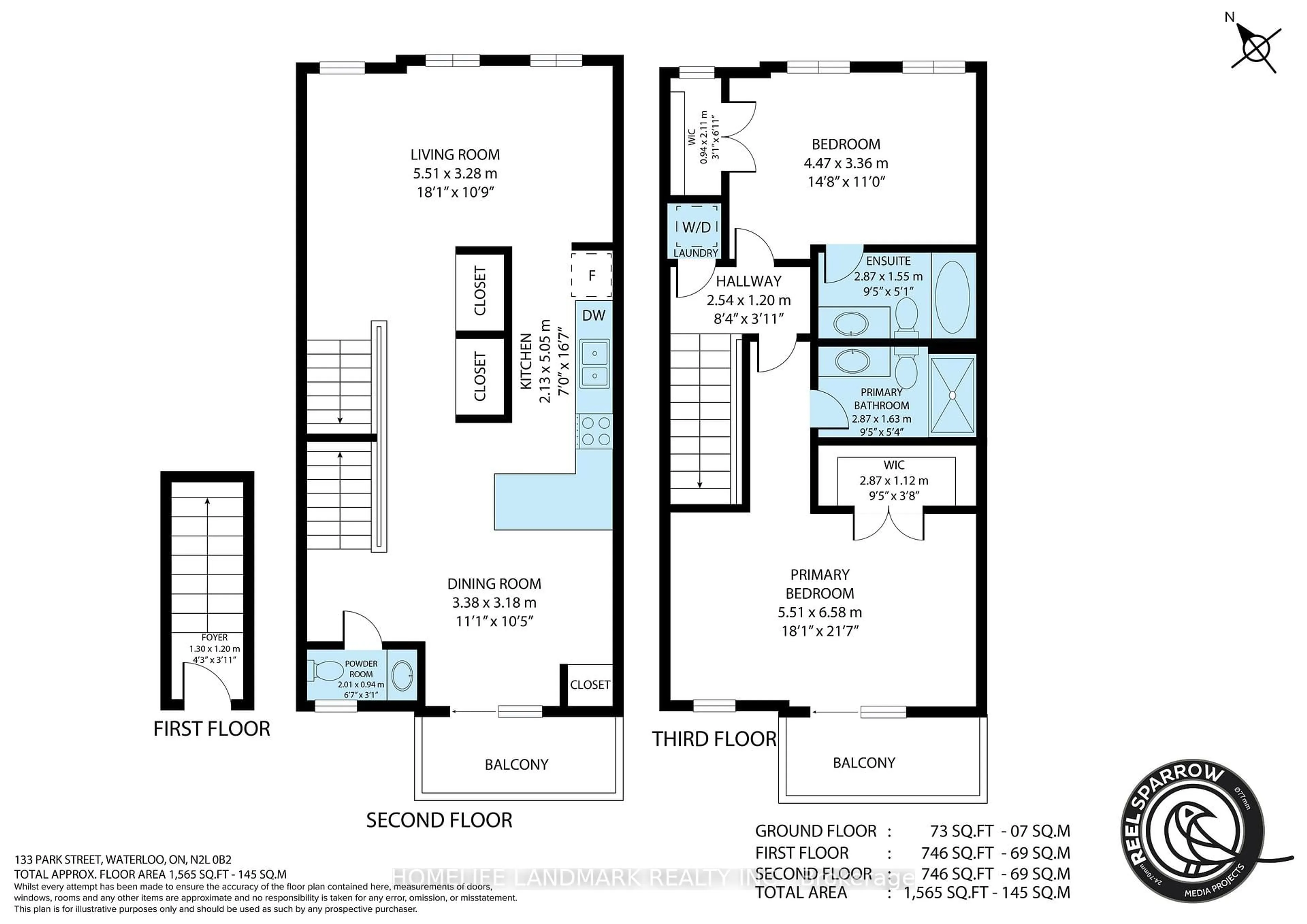 Floor plan for 133 Park St ##304, Waterloo Ontario N2L 0B2