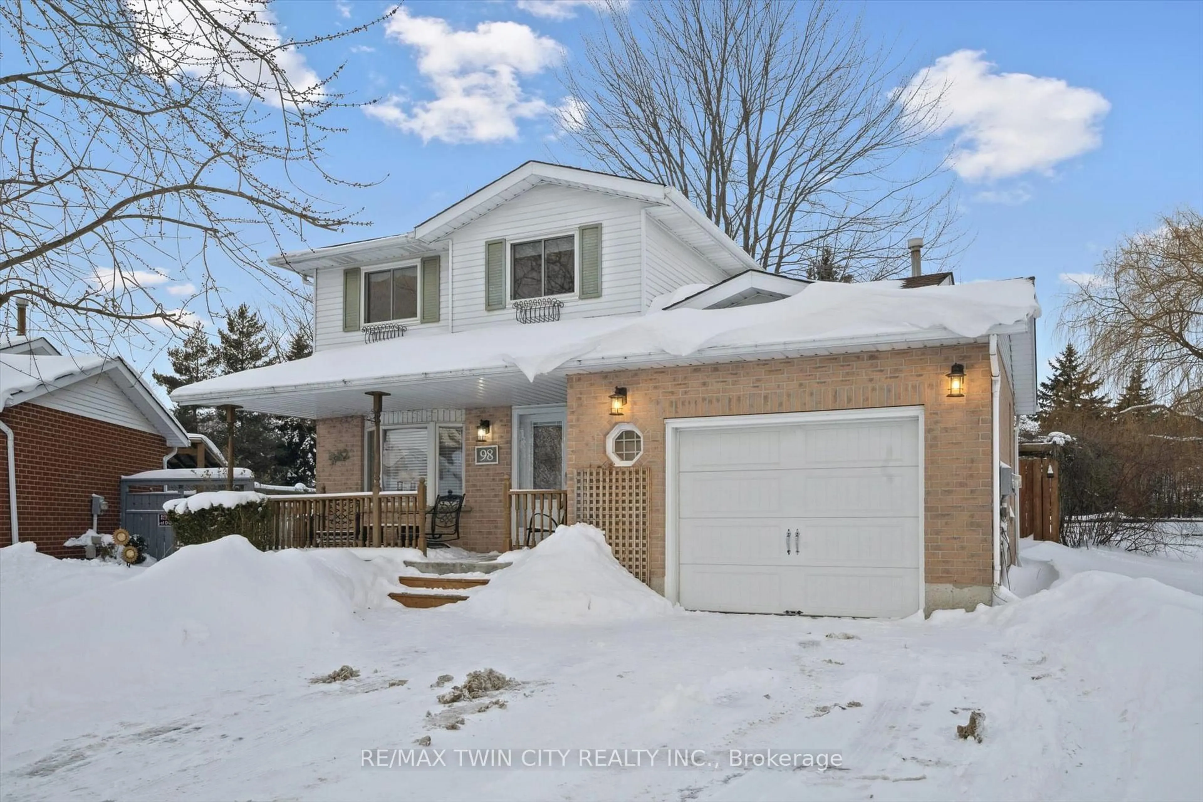 Home with brick exterior material, street for 98 Old Maple Lane, Kitchener Ontario N2N 3B3