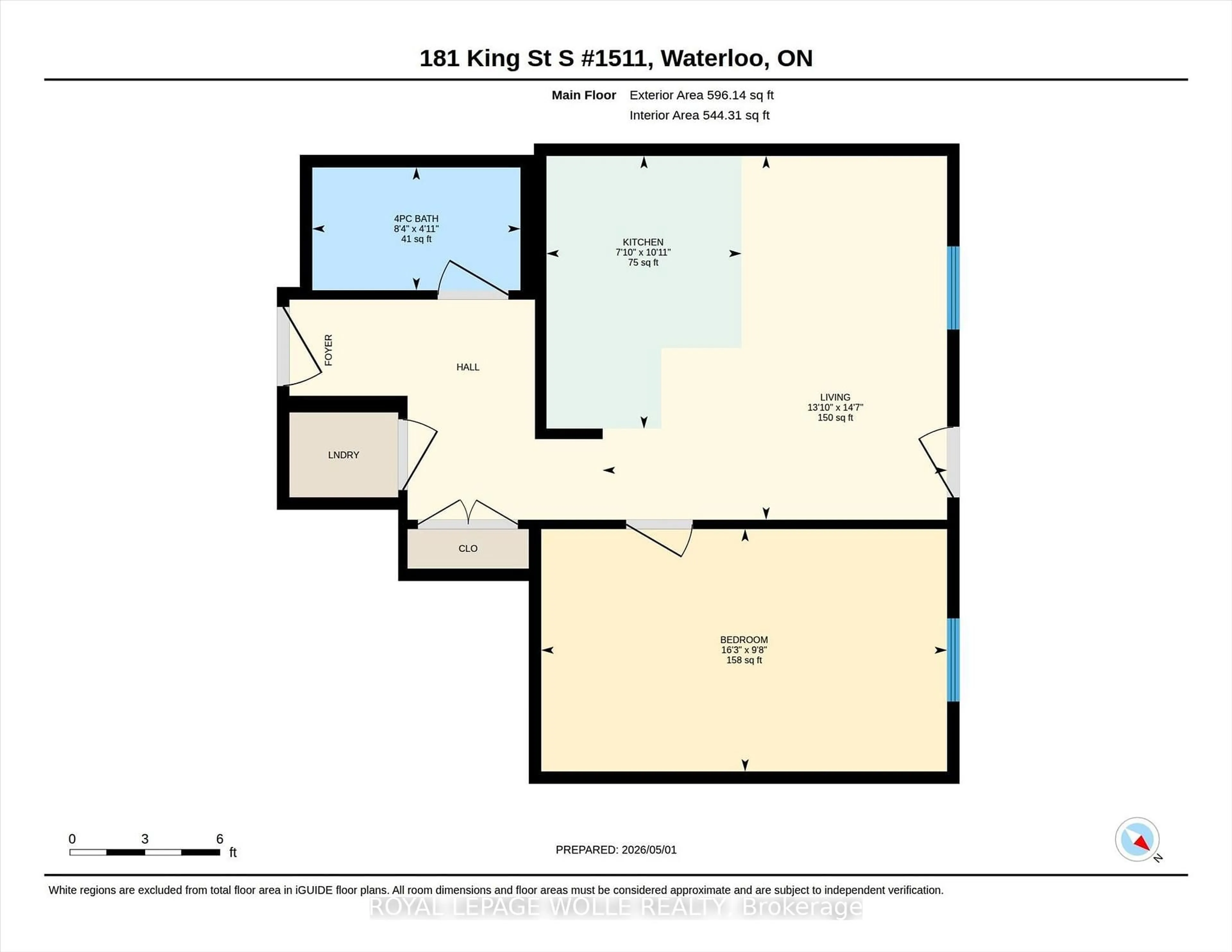 Floor plan for 181 King St #1511, Waterloo Ontario N2G 1A7
