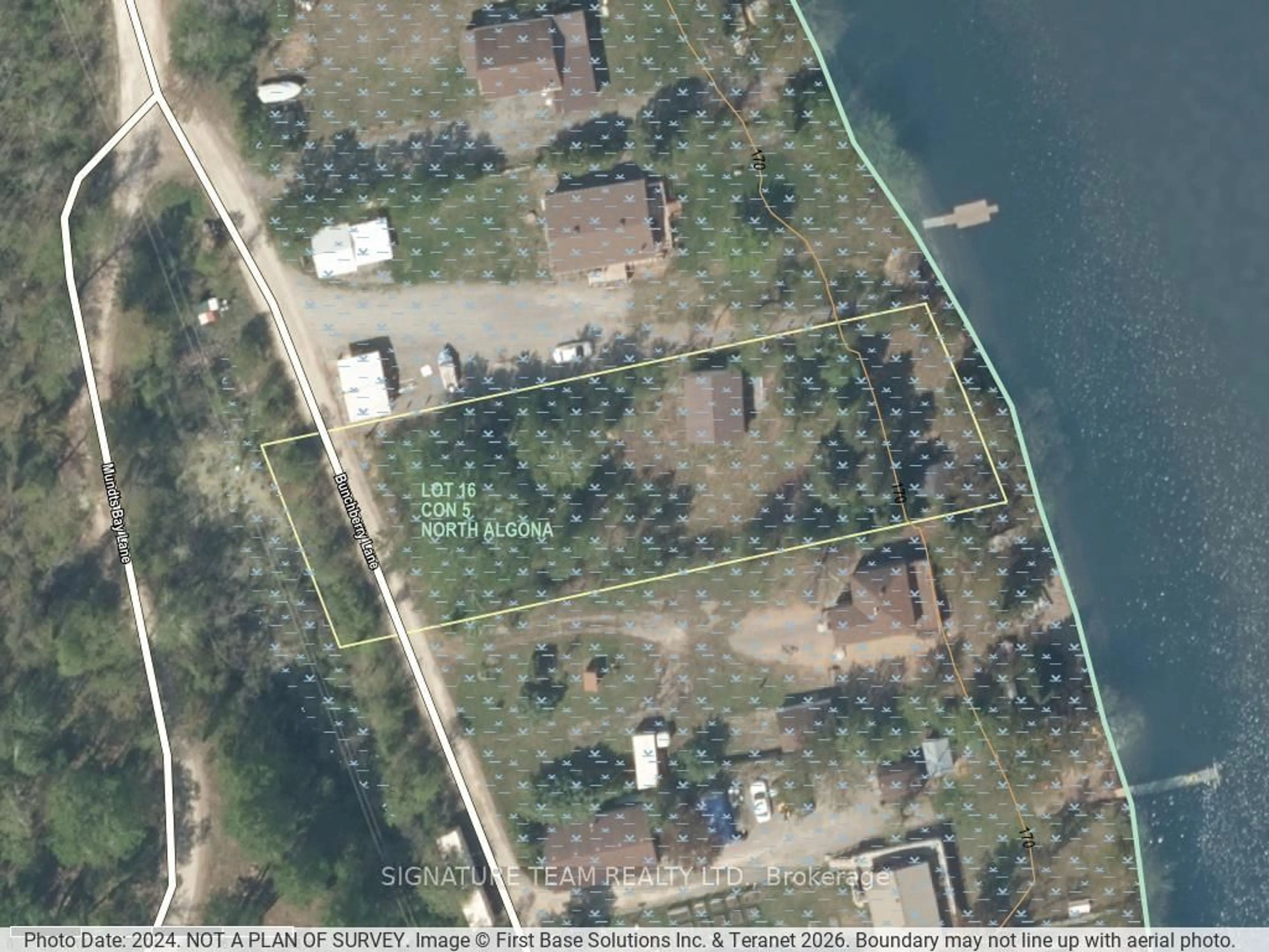 A pic from outside/outdoor area/front of a property/back of a property/a pic from drone, water/lake/river/ocean view for 7B Bunchberry Lane, Golden Lake Ontario K0J 1X0