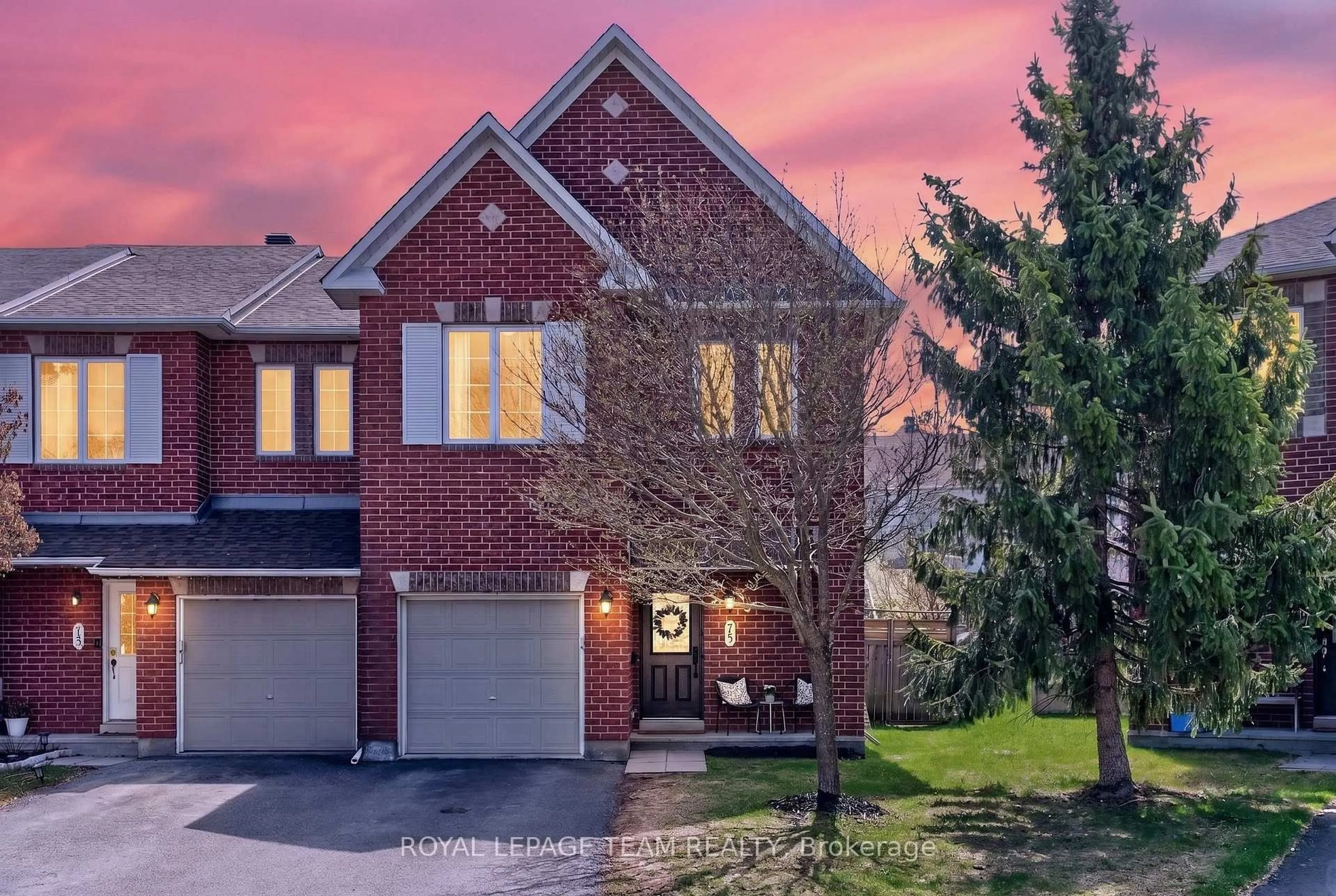 Home with brick exterior material, street for 75 Scampton Dr, Kanata Ontario K2W 1E7