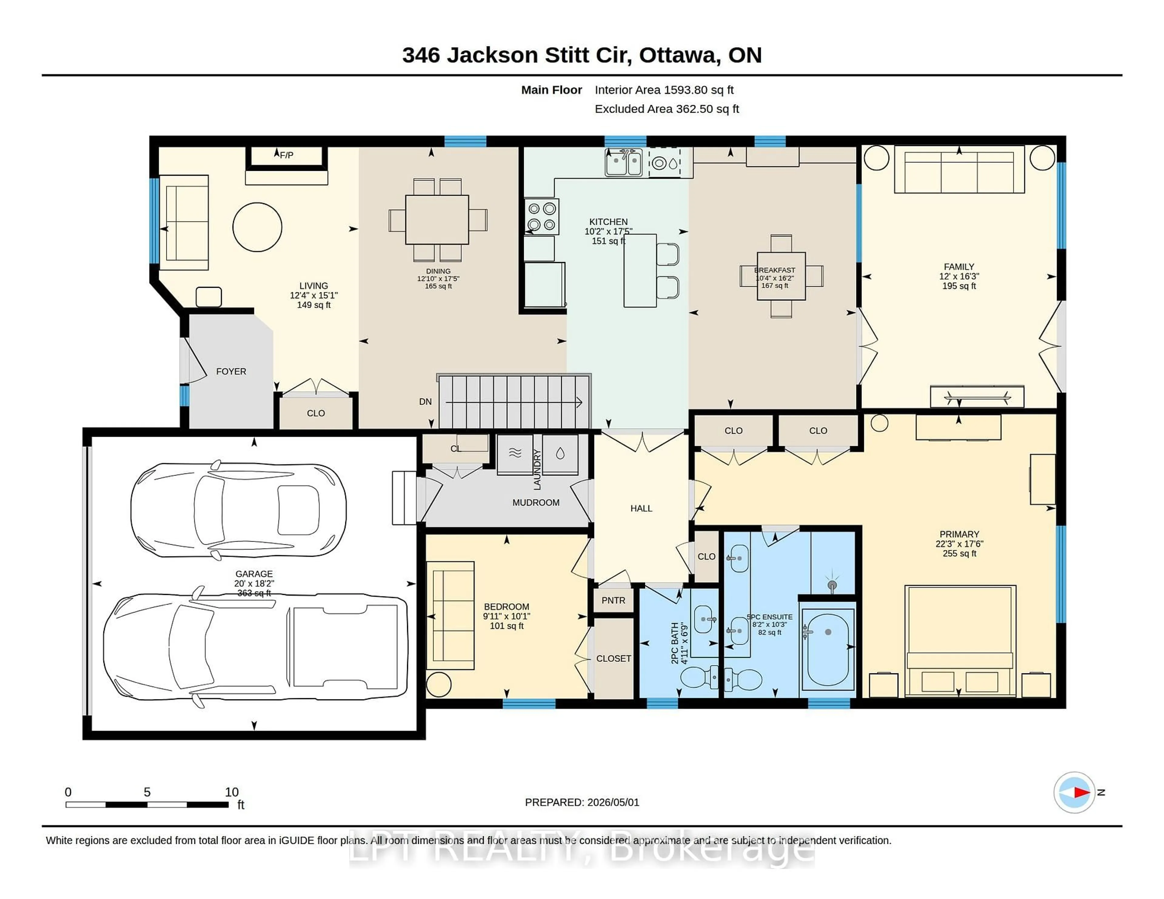 Floor plan for 346 Jackson Stitt Circ, Ottawa Ontario K2S 0C4