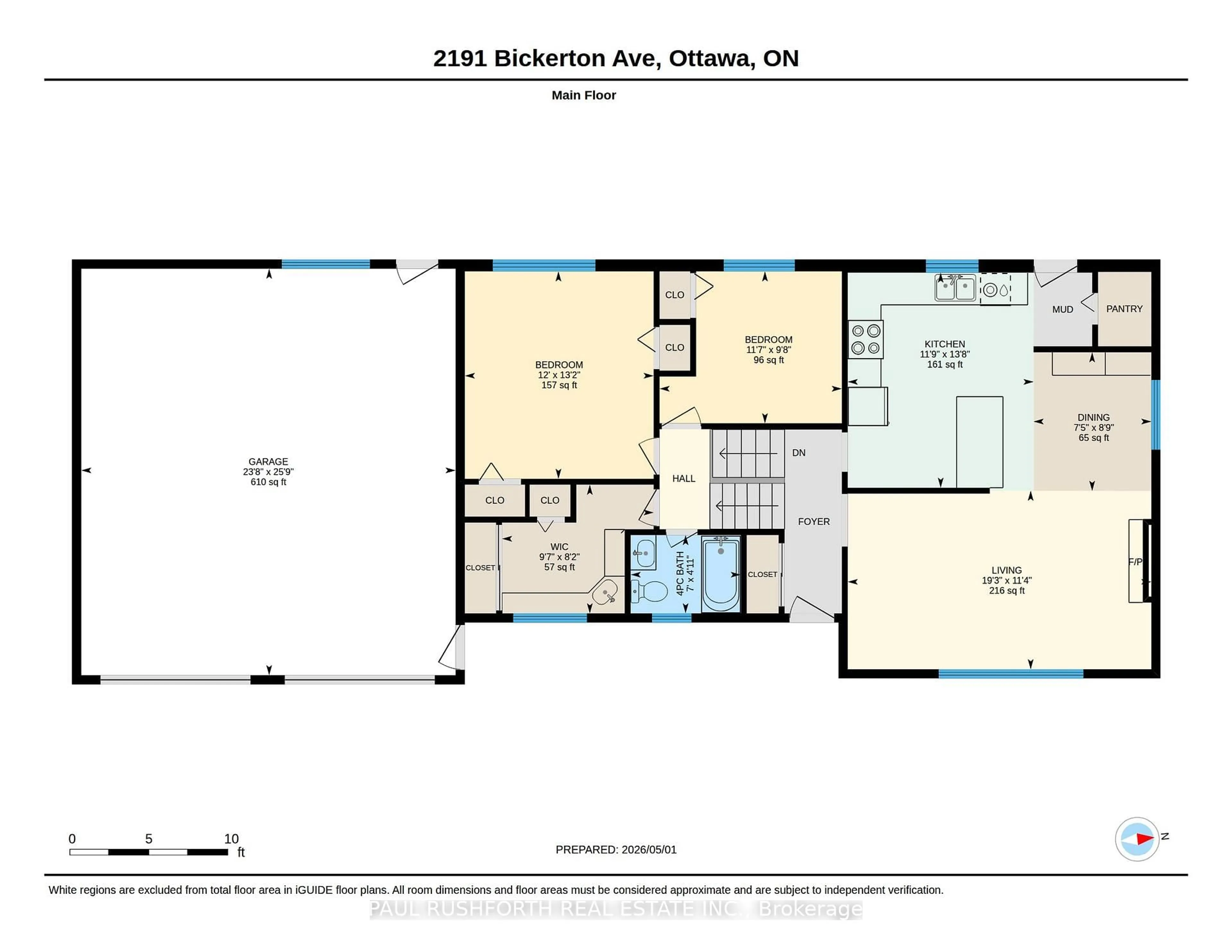 Floor plan for 2191 Bickerton Ave, Ottawa Ontario K1J 6Y1