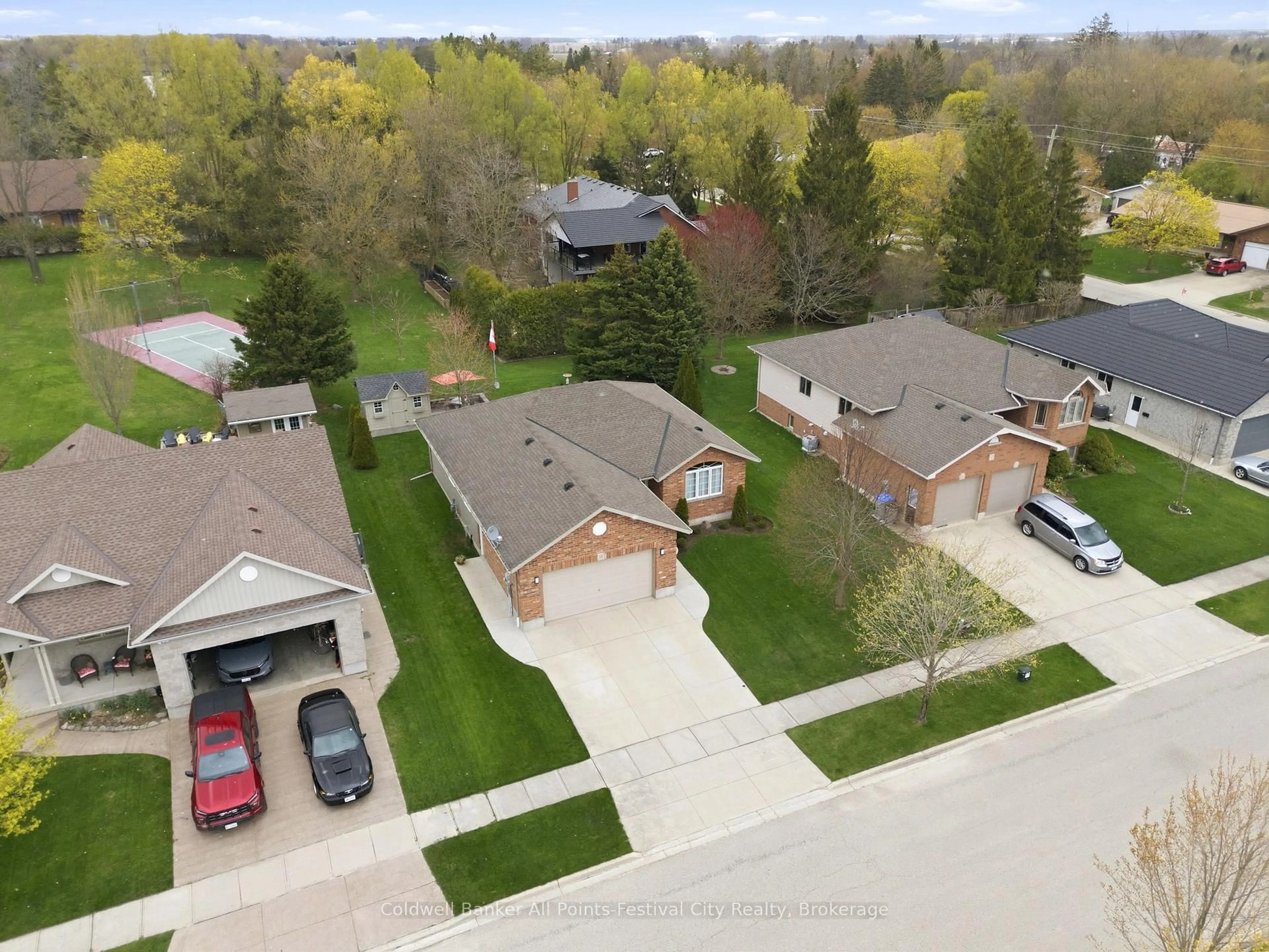 A pic from outside/outdoor area/front of a property/back of a property/a pic from drone, street for 55 Park Lane, West Perth Ontario N0K 1N0
