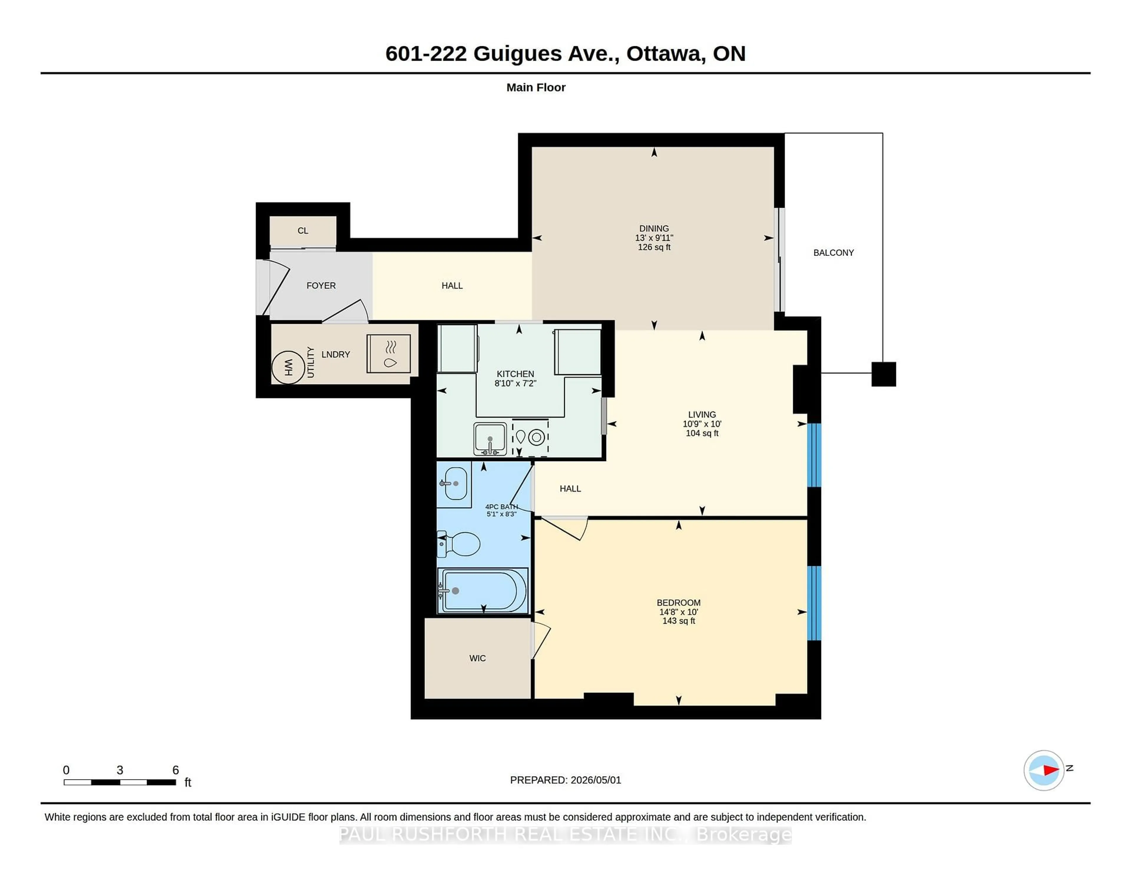 Floor plan for 222 Guigues Ave #601, Ottawa Ontario K1N 5J2