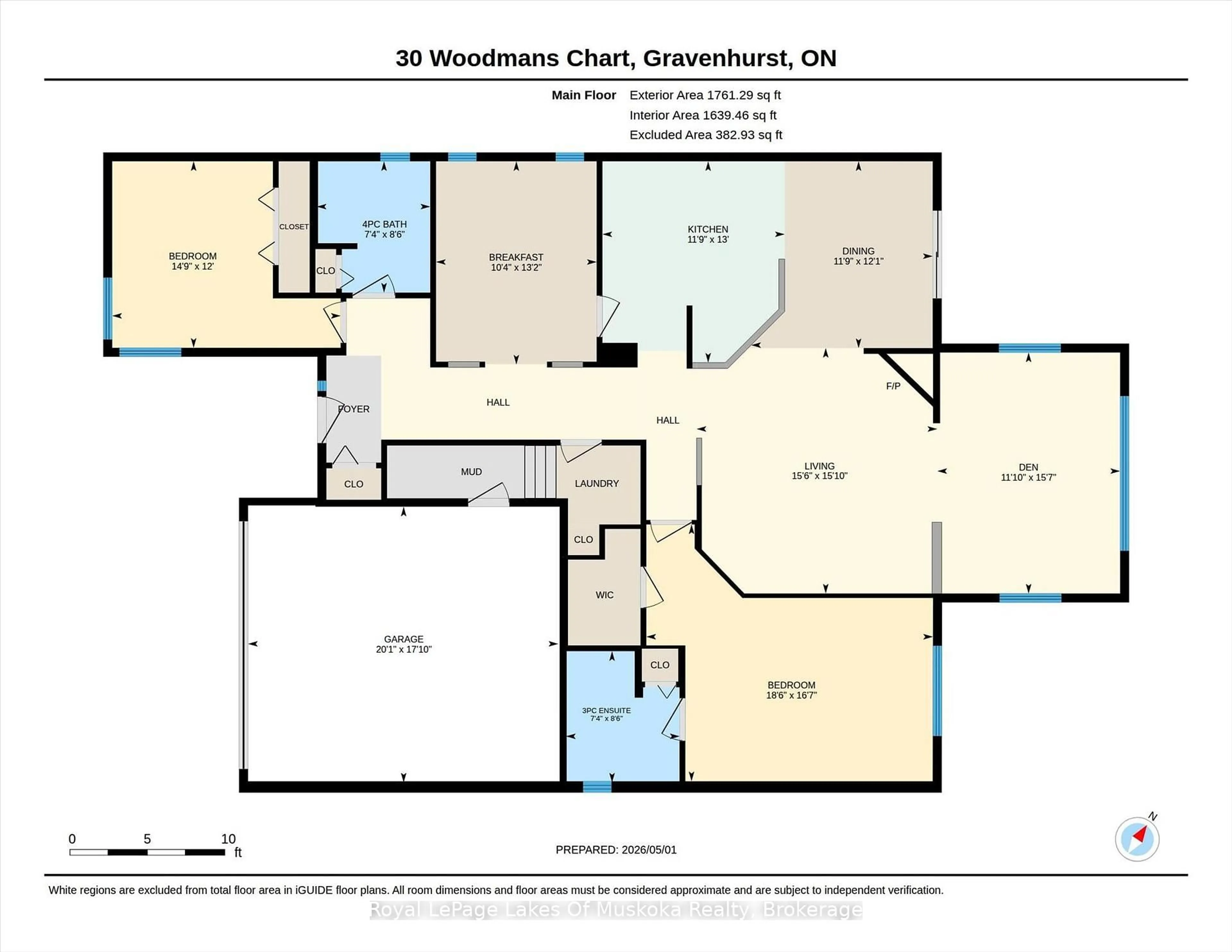 Floor plan for 30 Woodmans Chart, Gravenhurst Ontario P1P 1Y4