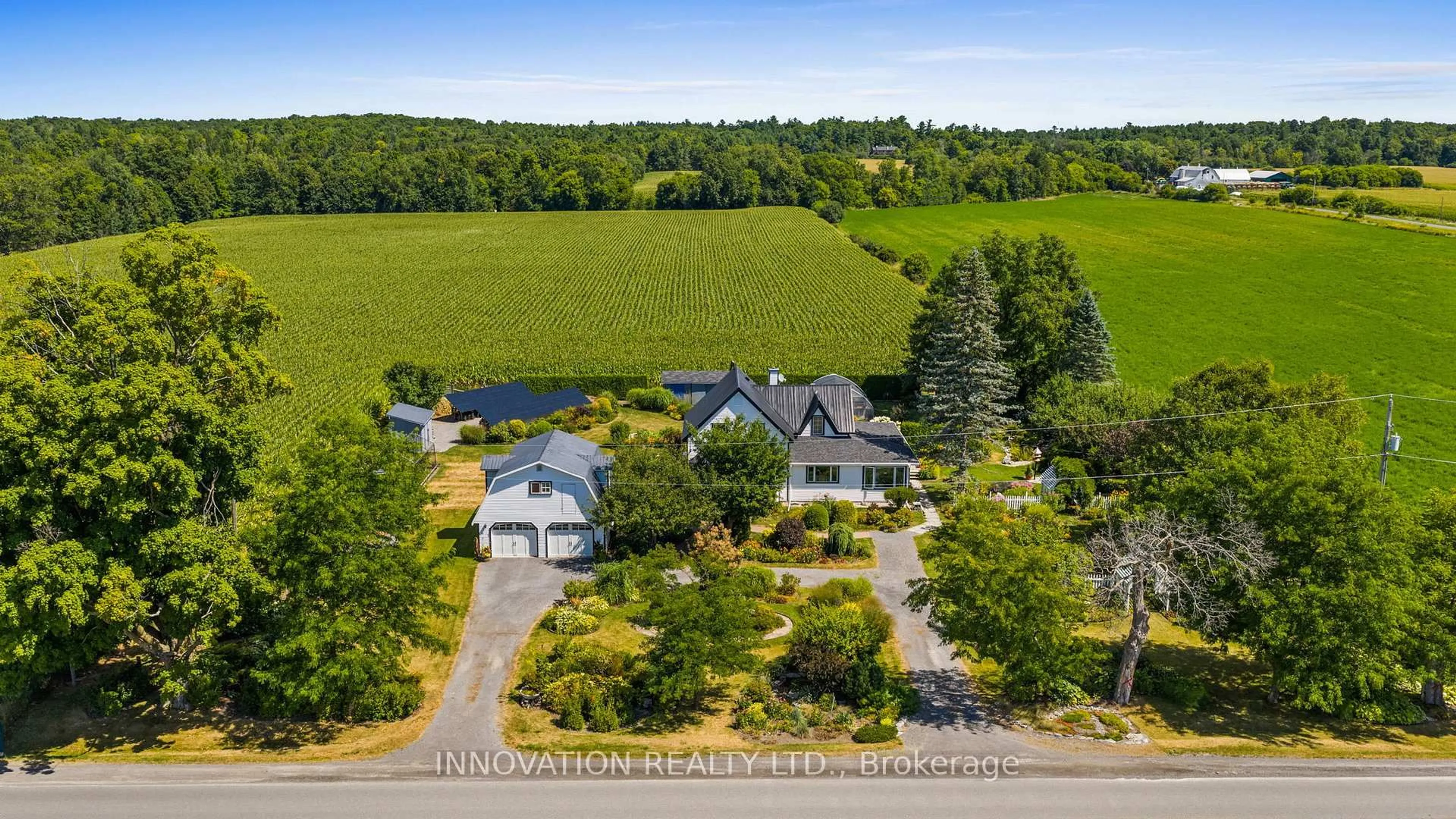 A pic from outside/outdoor area/front of a property/back of a property/a pic from drone, water/lake/river/ocean view for 3328 Diamondview Rd, Kinburn Ontario K0A 2H0