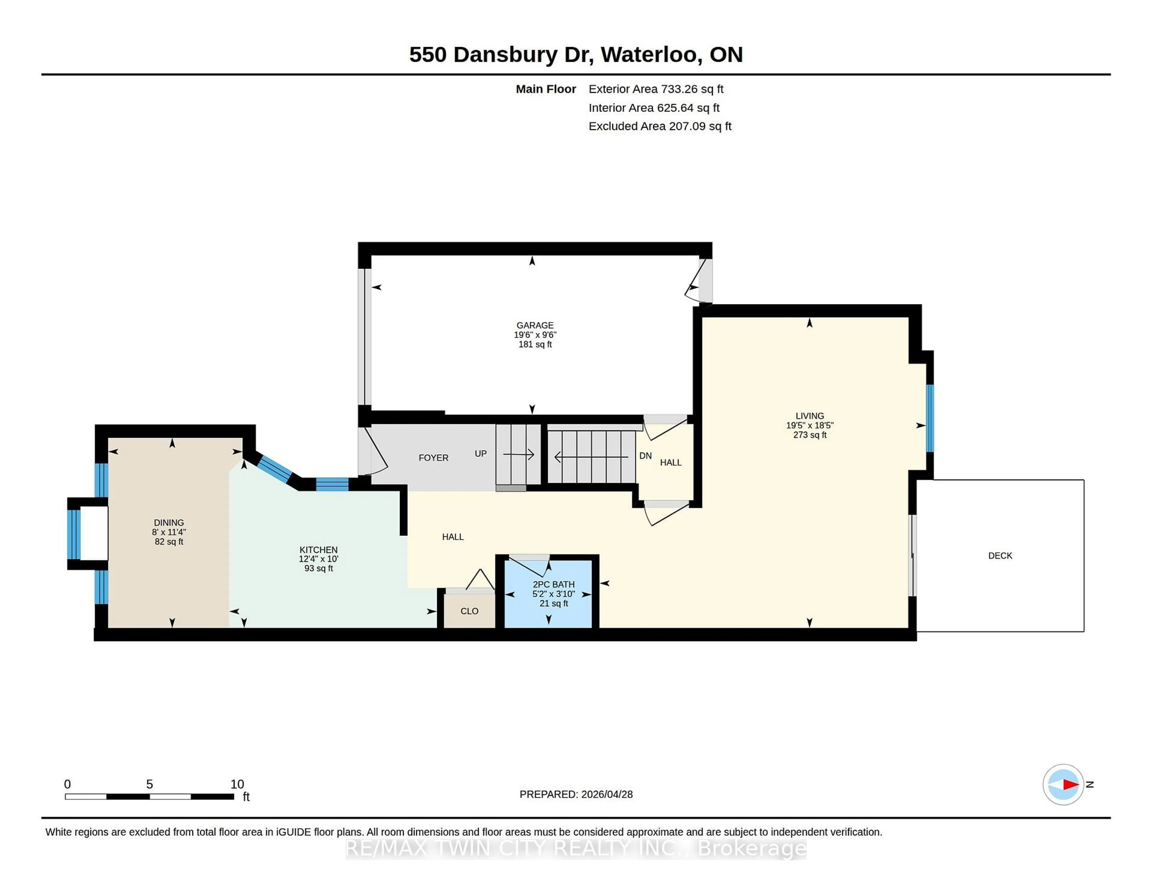 Floor plan for 550 Dansbury Dr, Waterloo Ontario N2K 4E2