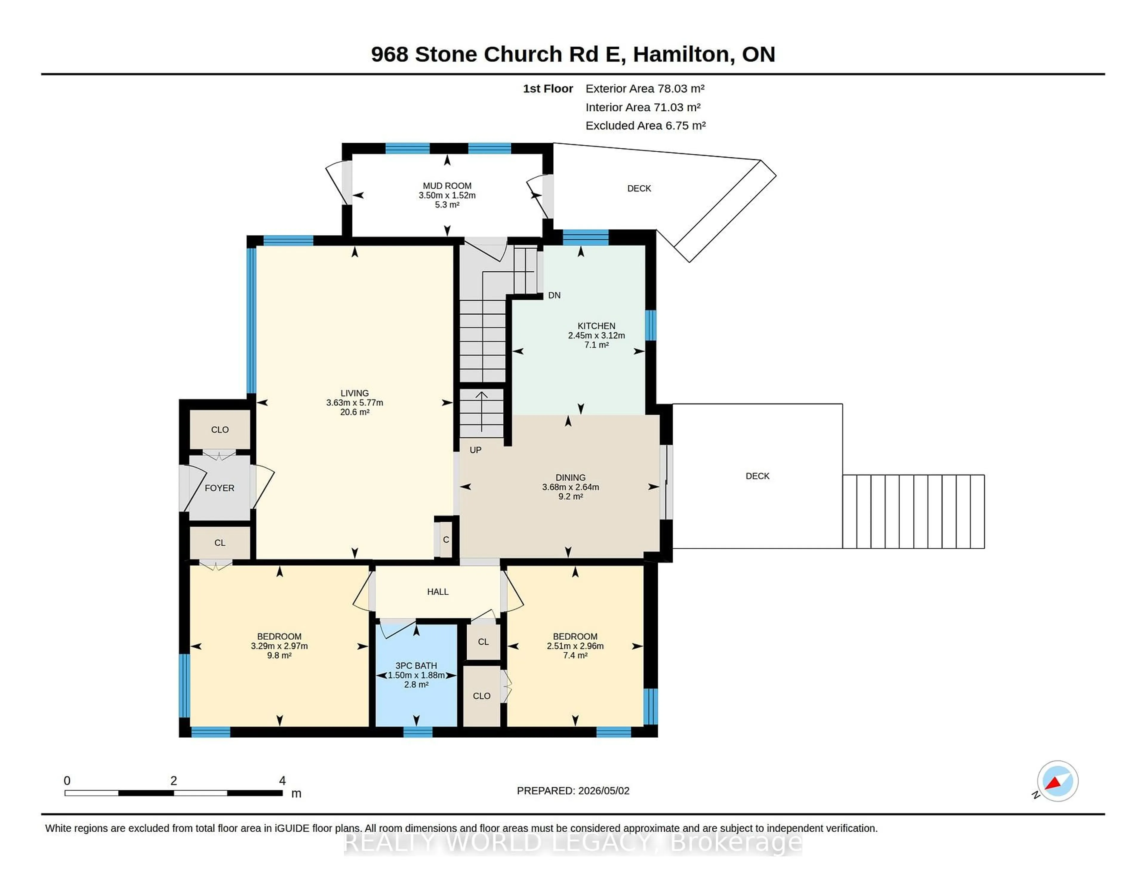 Floor plan for 968 Stone Church Rd, Hamilton Ontario L8W 1B1