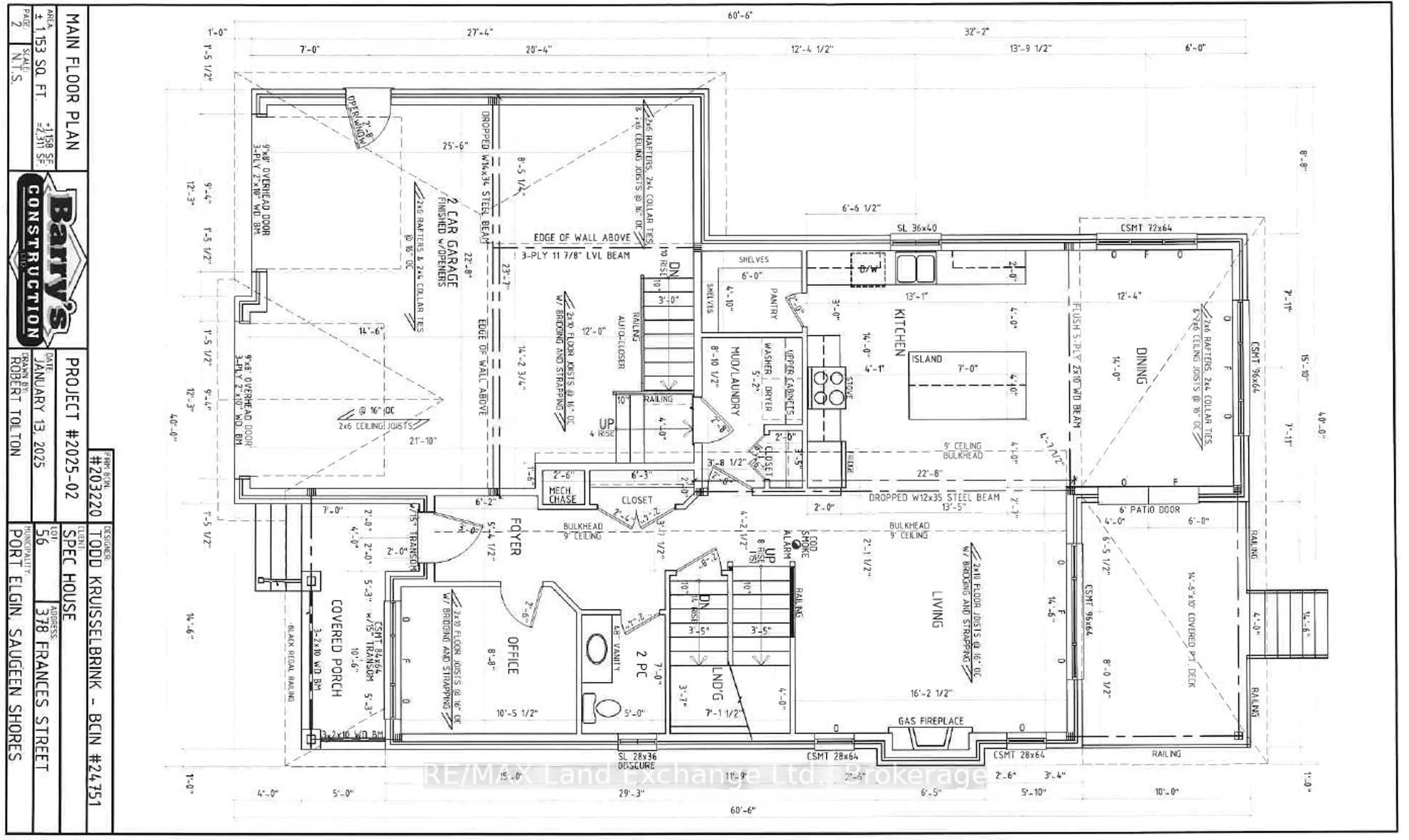 Floor plan for 378 Frances St, Saugeen Shores Ontario N0H 2C3