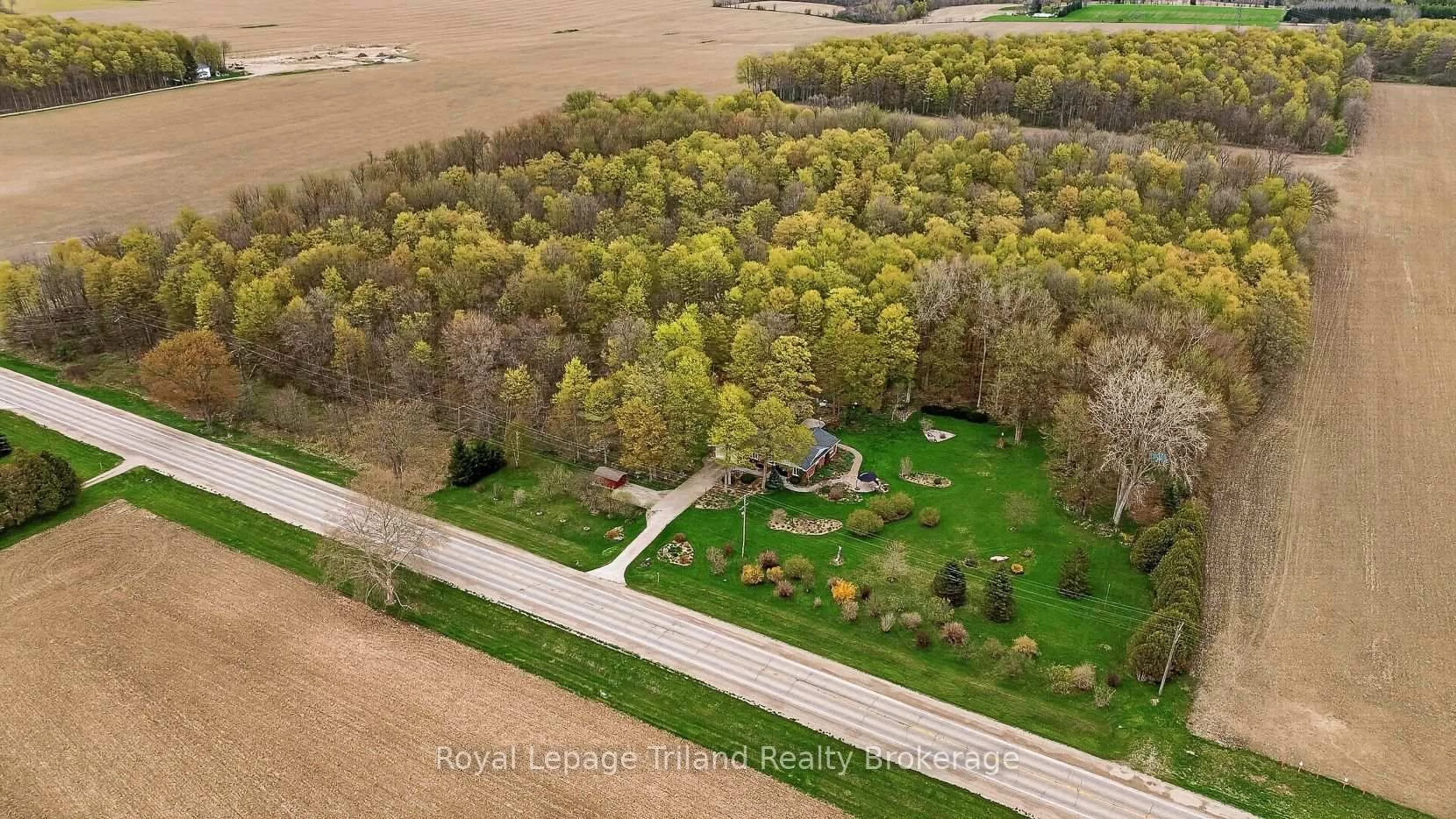 A pic from outside/outdoor area/front of a property/back of a property/a pic from drone, forest/trees view for 195382 19TH Line, Zorra Ontario N0M 2M0