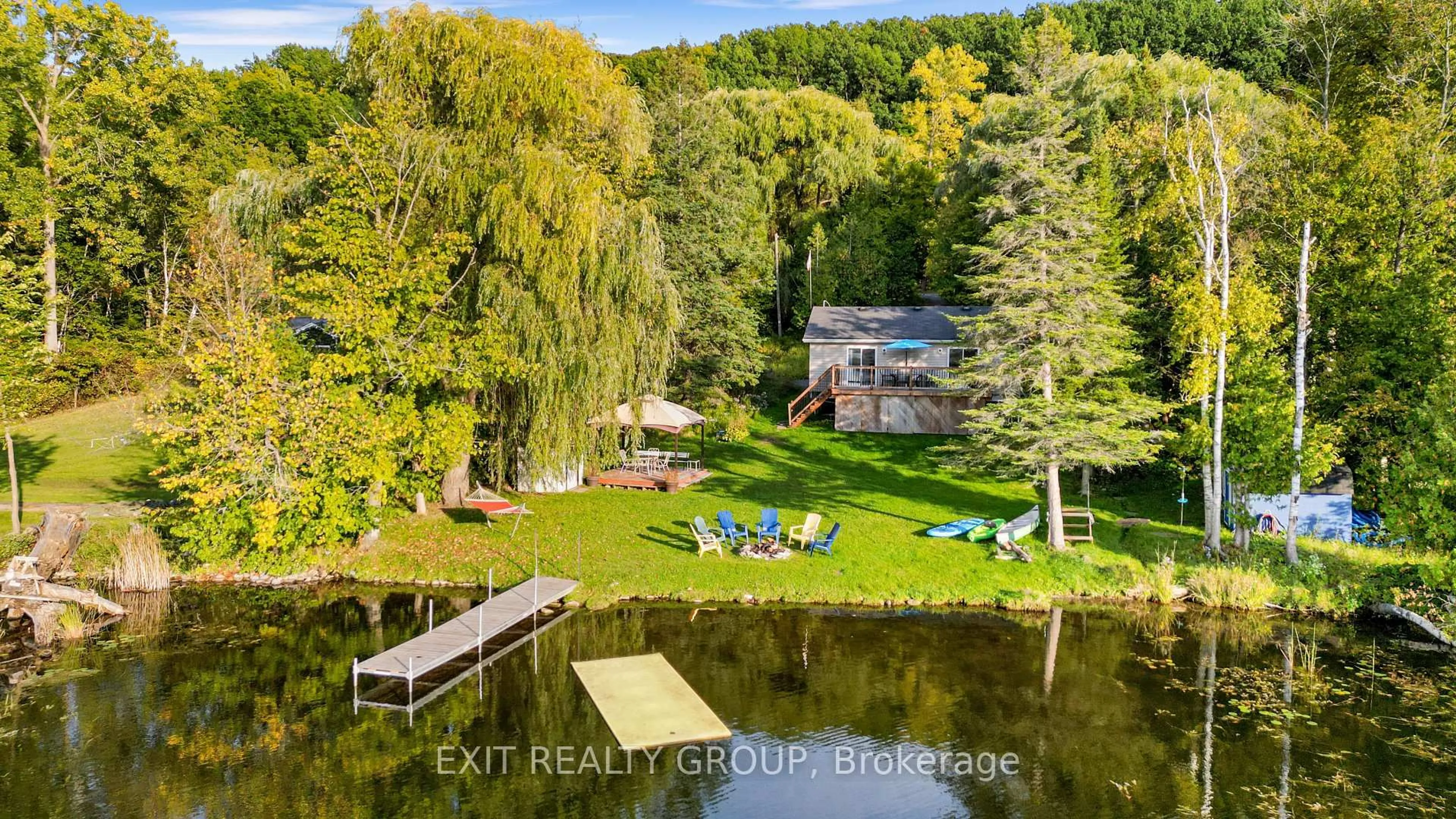 A pic from outside/outdoor area/front of a property/back of a property/a pic from drone, water/lake/river/ocean view for 50 Cedar Lane, Hastings Ontario K0K 2C0