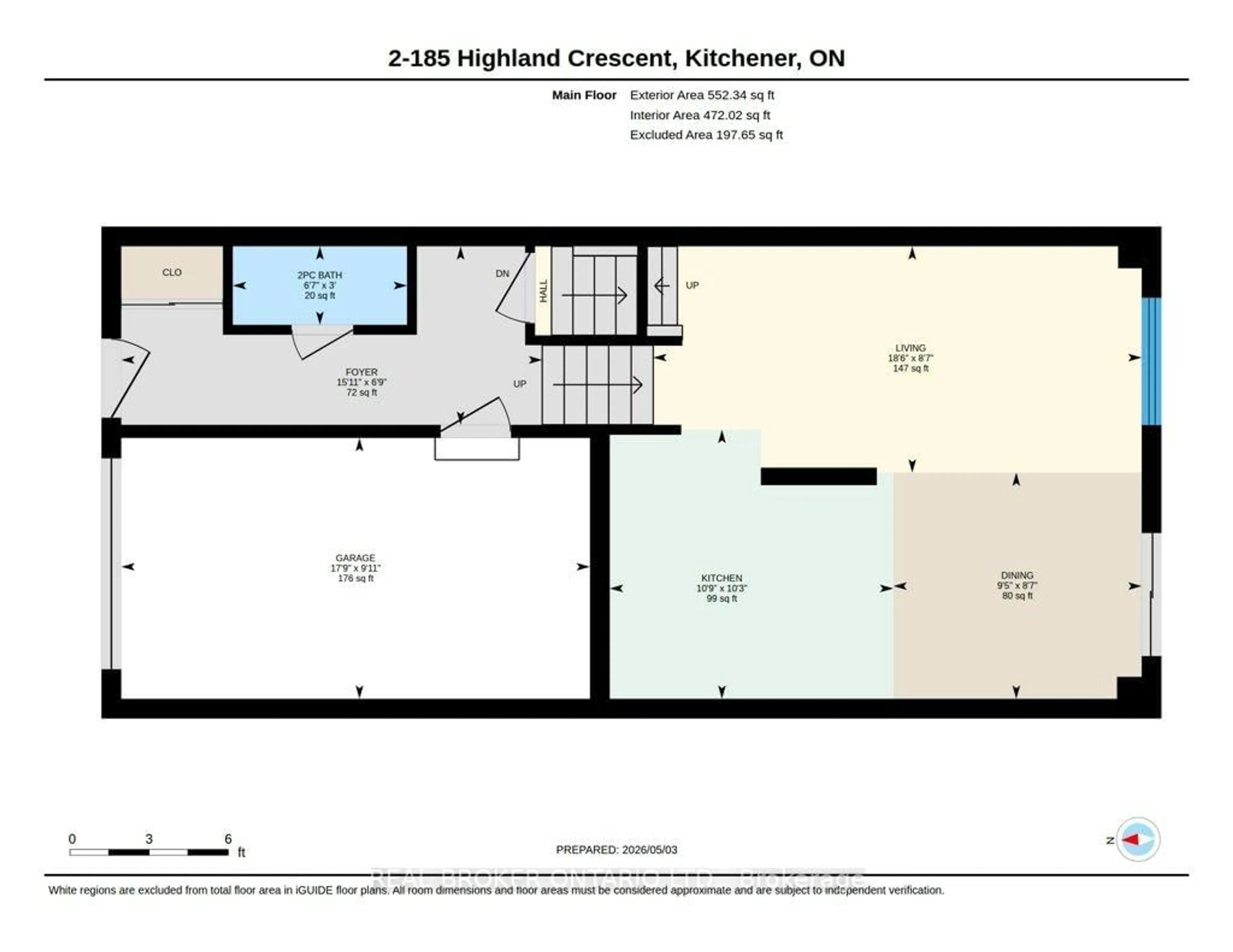 Floor plan for 185 Highland Cres #2, Kitchener Ontario N2M 5P8