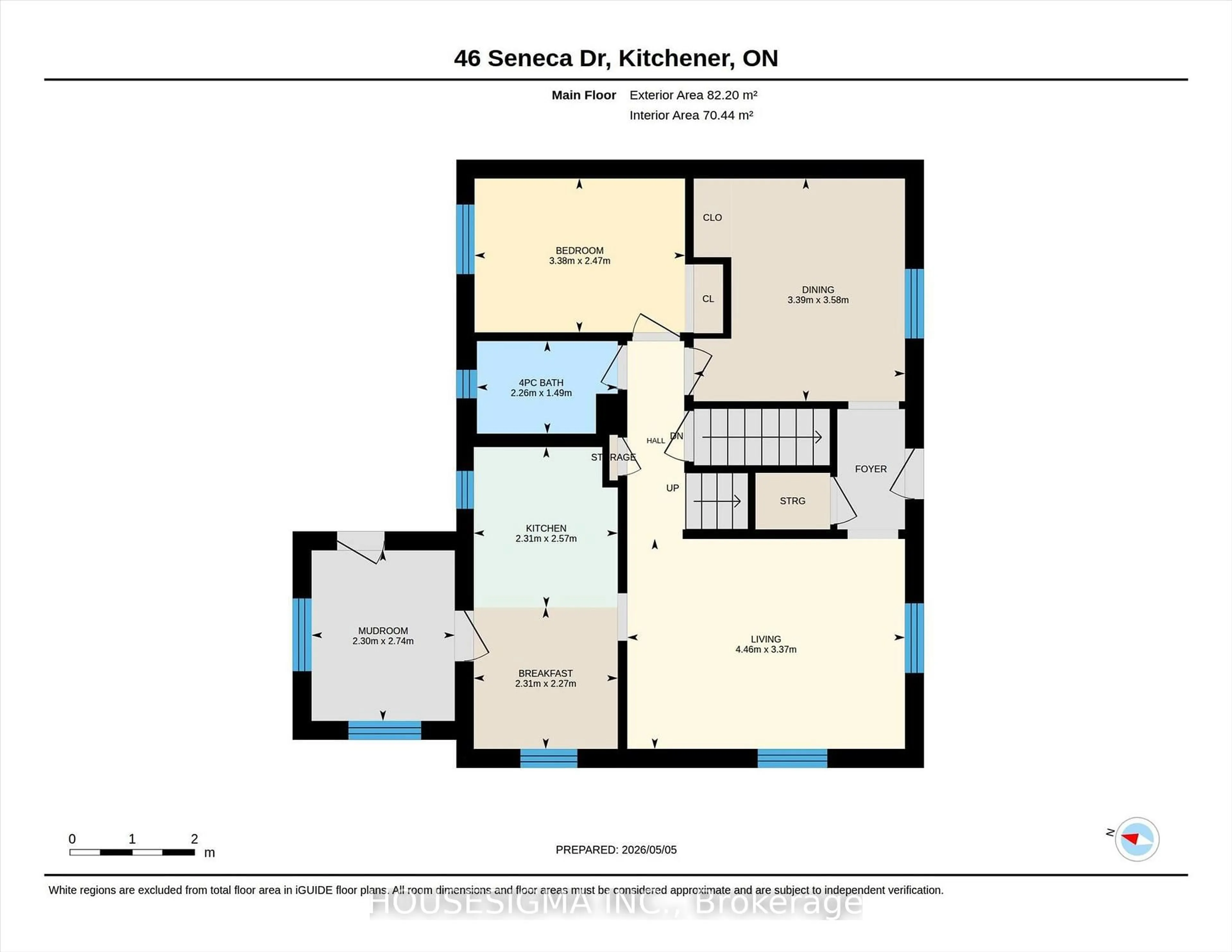 Floor plan for 46 Seneca Dr, Kitchener Ontario N2M 3G9