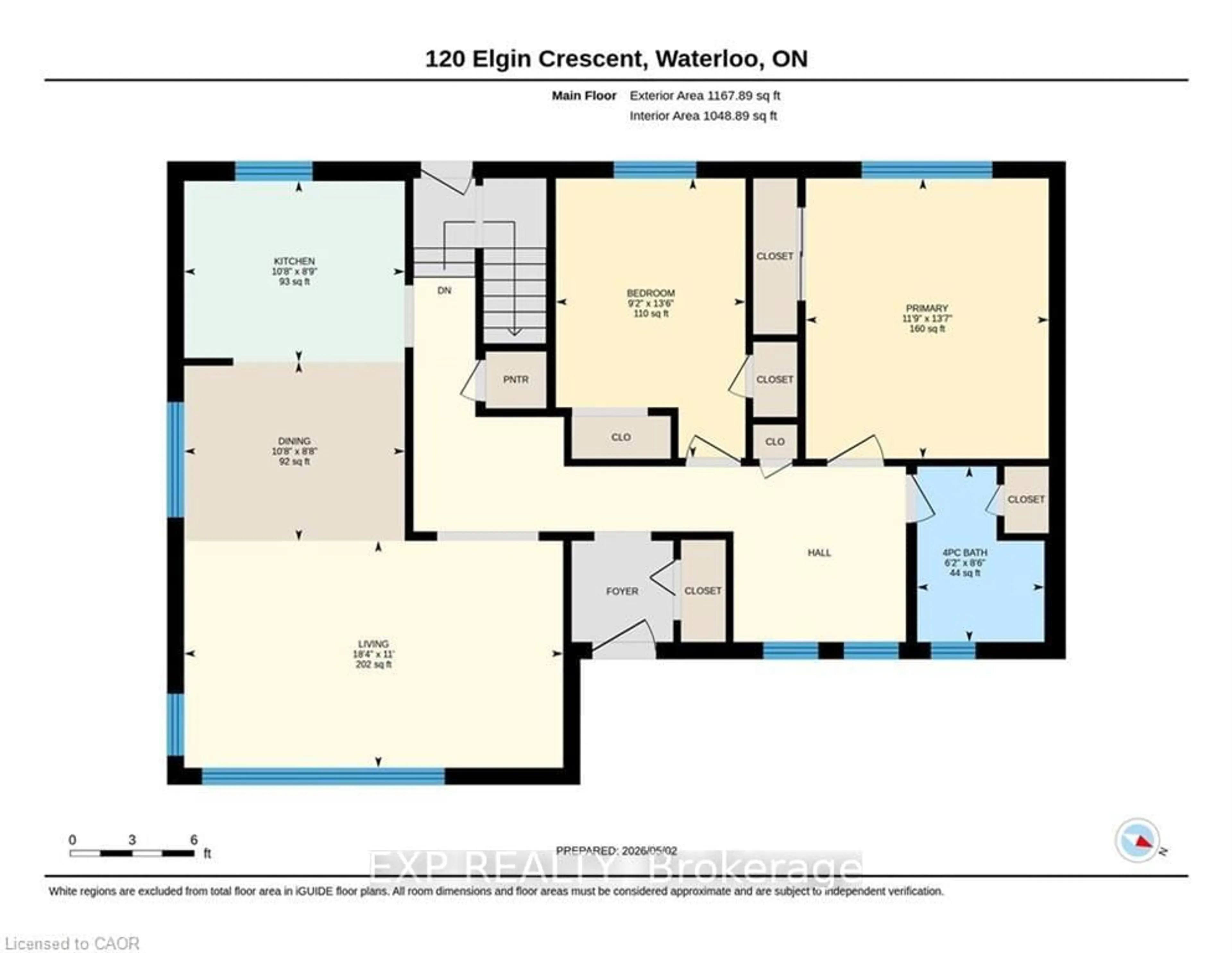 Floor plan for 120 Elgin Cres, Waterloo Ontario N2J 2S4