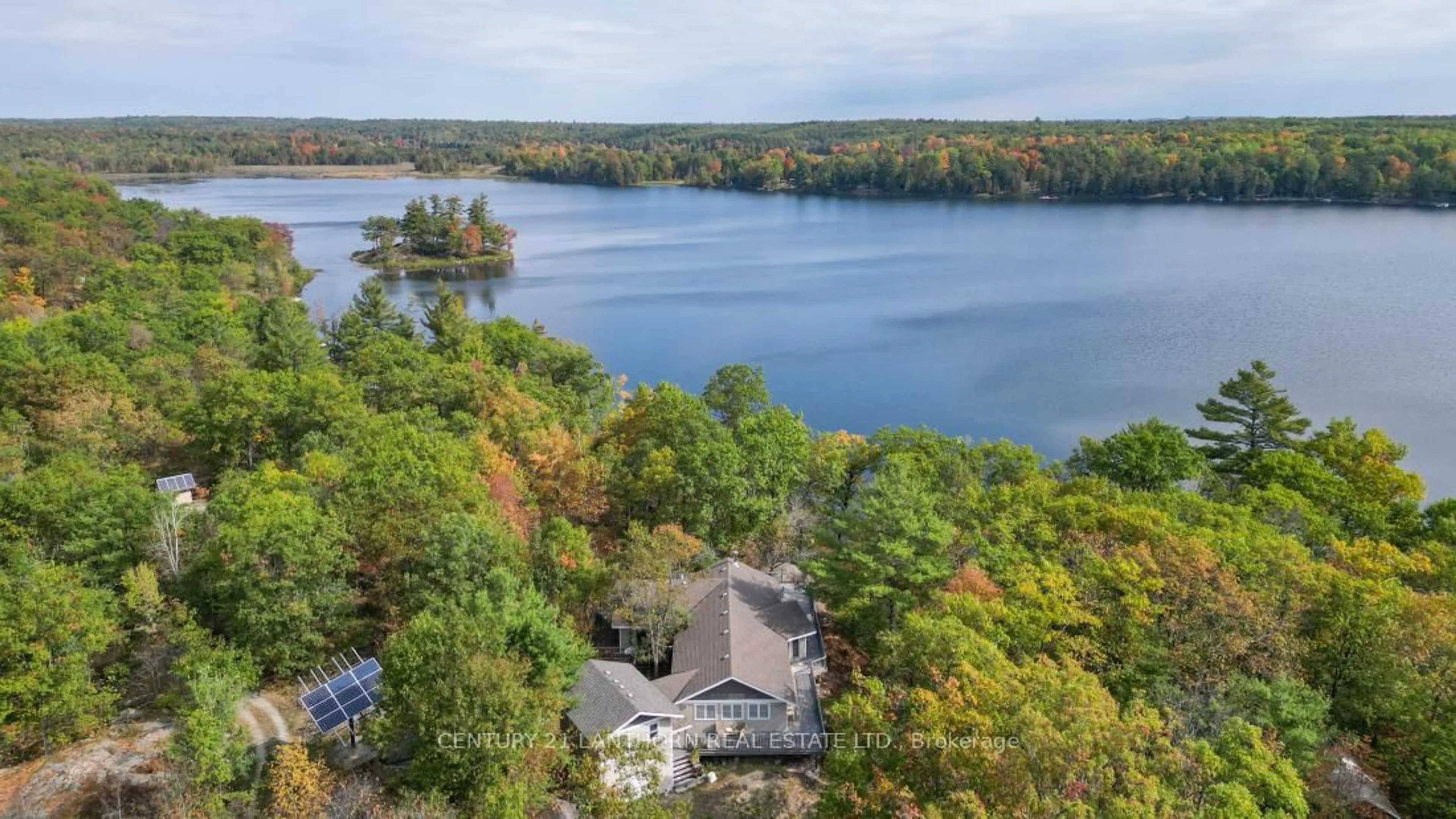 A pic from outside/outdoor area/front of a property/back of a property/a pic from drone, water/lake/river/ocean view for 492 C Yarrow Lane, Madoc Ontario K0K 2K0