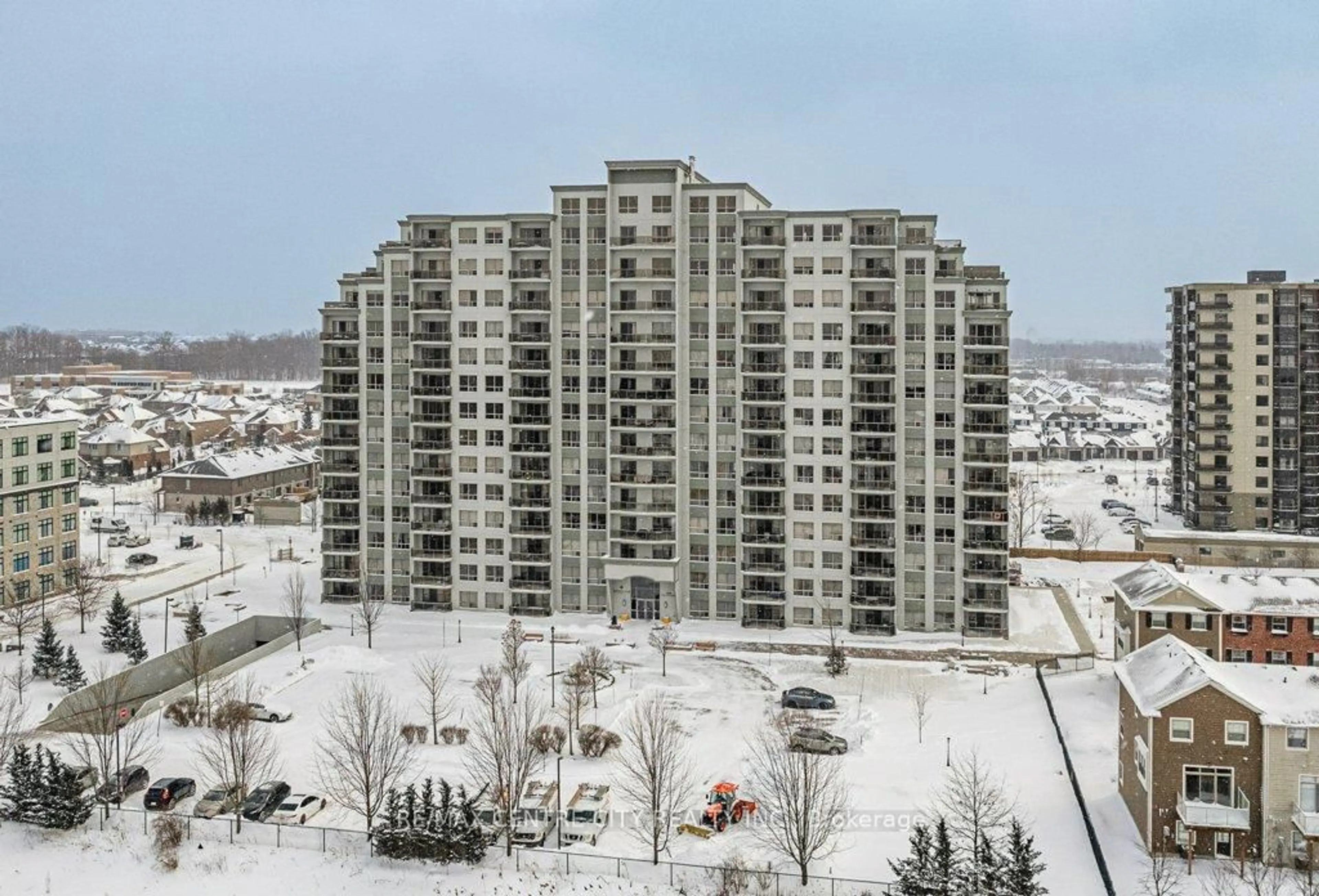 A pic from outside/outdoor area/front of a property/back of a property/a pic from drone, city buildings view from balcony for 1030 Coronation Dr #709, London North Ontario N6G 0G5